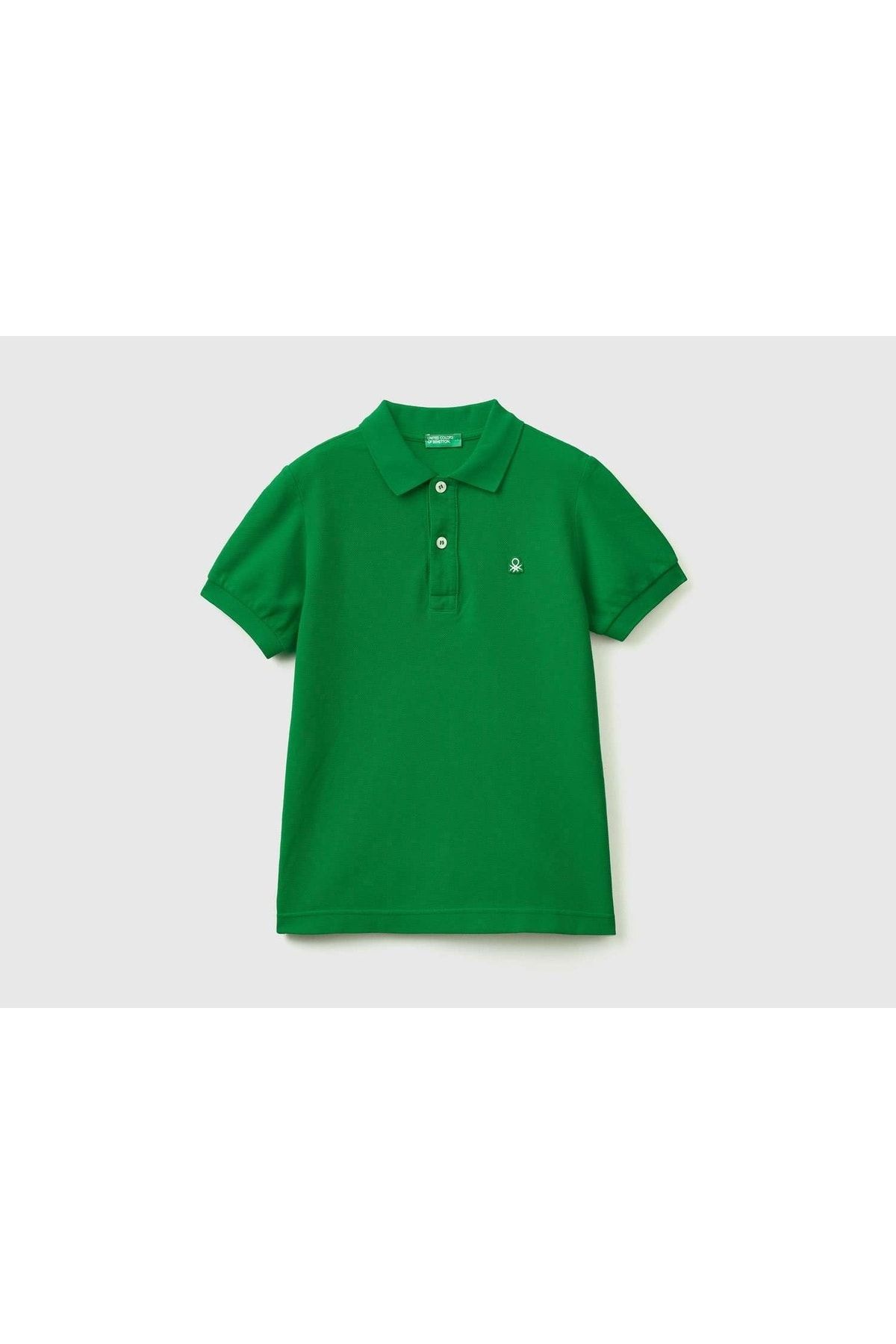 United Colors of Benetton Erkek Çocuk Yeşil Logolu Polo T-shirt
