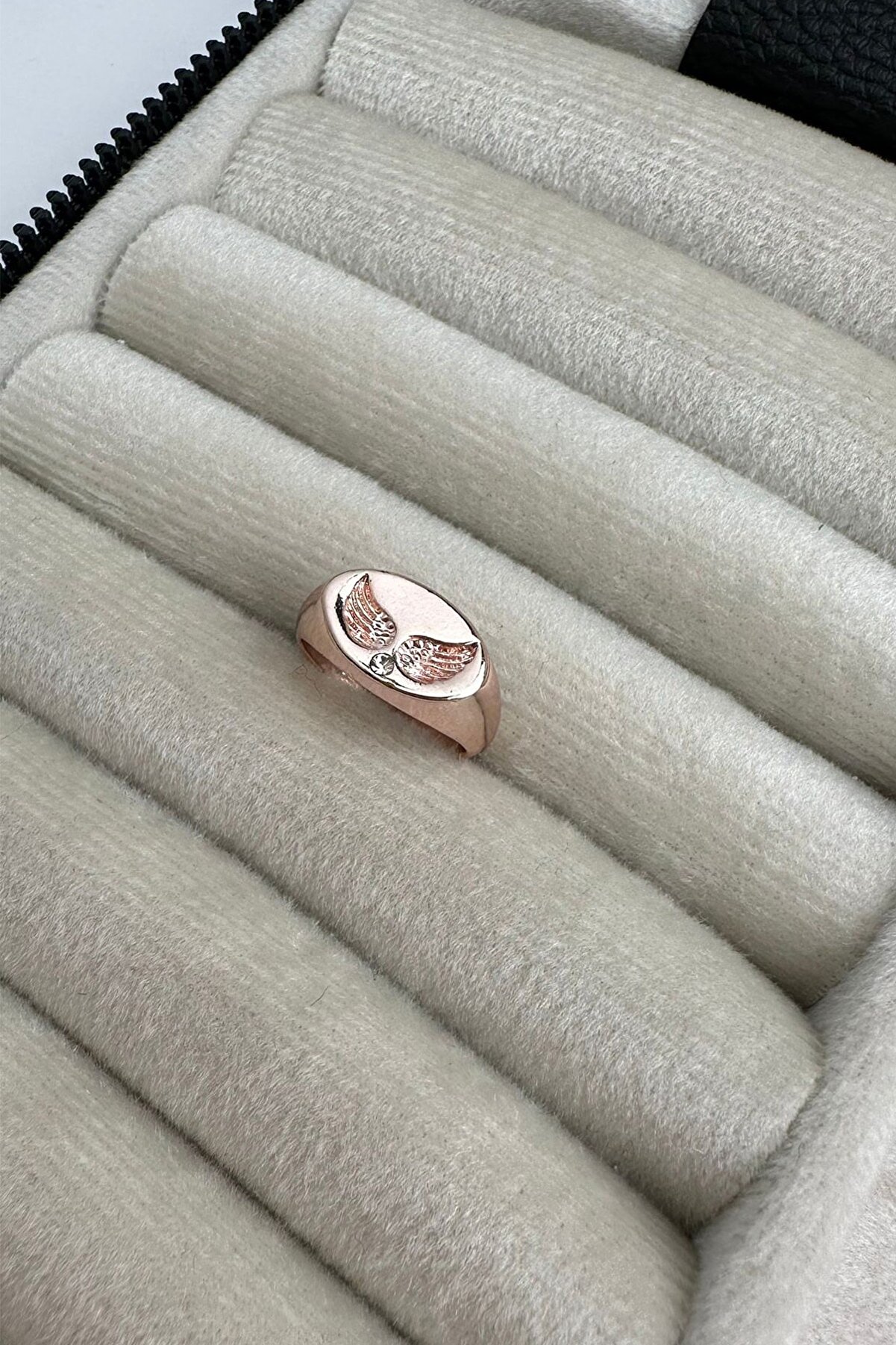 Modex Rose Rengi Melek Kanadı Serçe Parmağı Yüzüğü