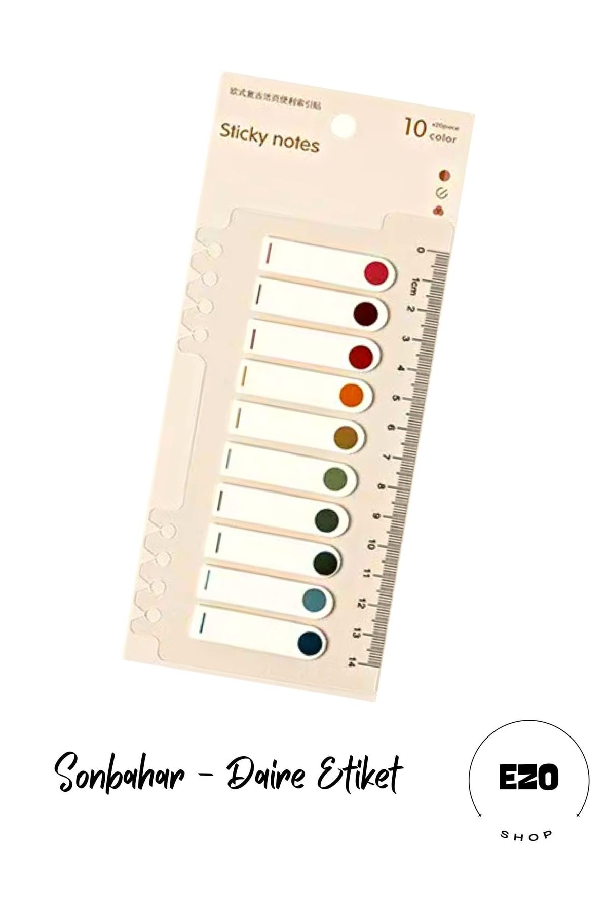 EZOSHOP Post-it Sticky Notes Şeffaf Renkli Yapışkan Not Defteri Etiketi Not Yer Imleri 200 Yaprak Sonbahar