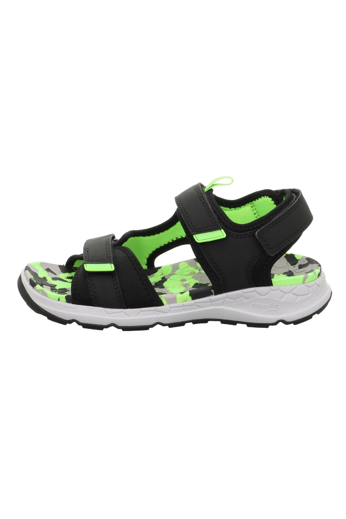 Superfit Criss Cross Çocuk Siyah Yeşil Sandalet