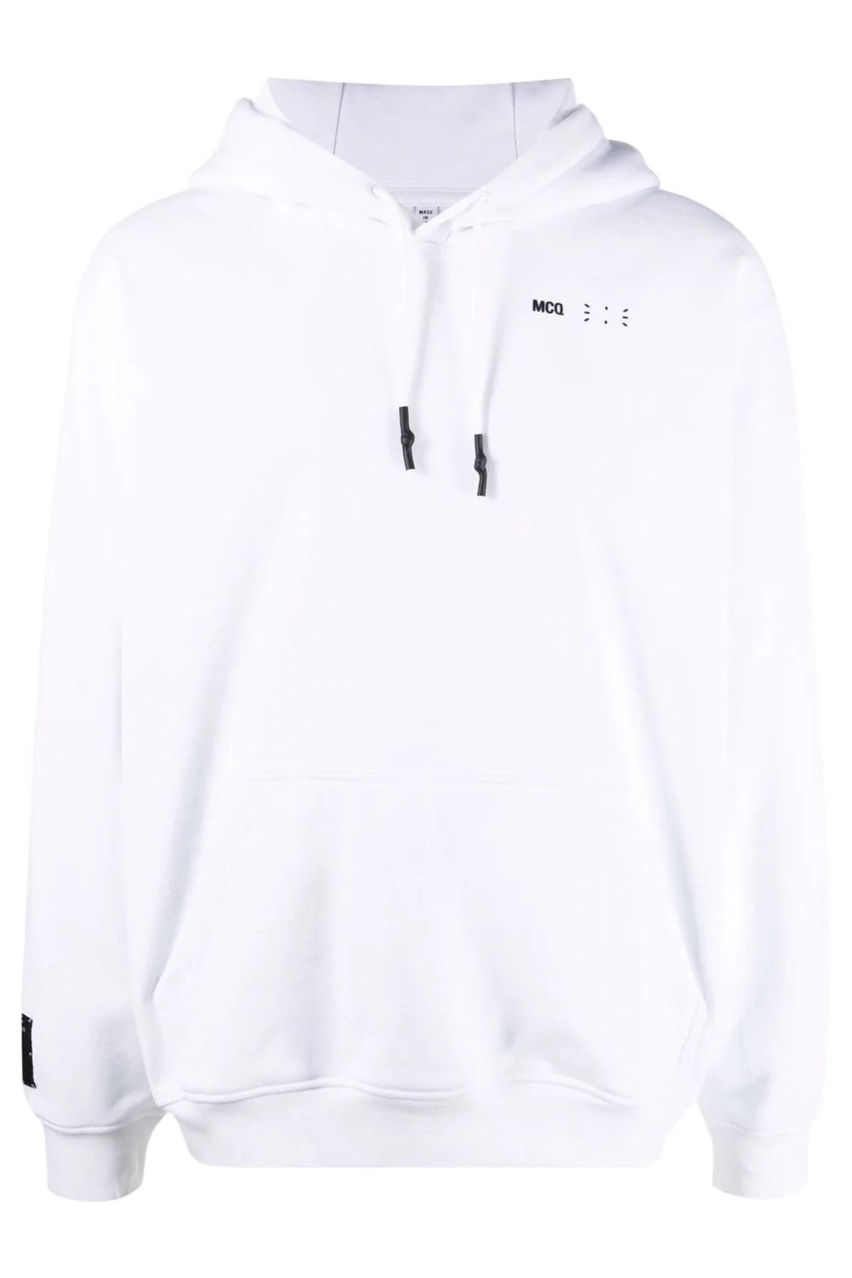 ALEXANDER MCQUEEN Burj Chest And Back 3d Logo Printed Beyaz Kapüşonlu Sweatshirt
