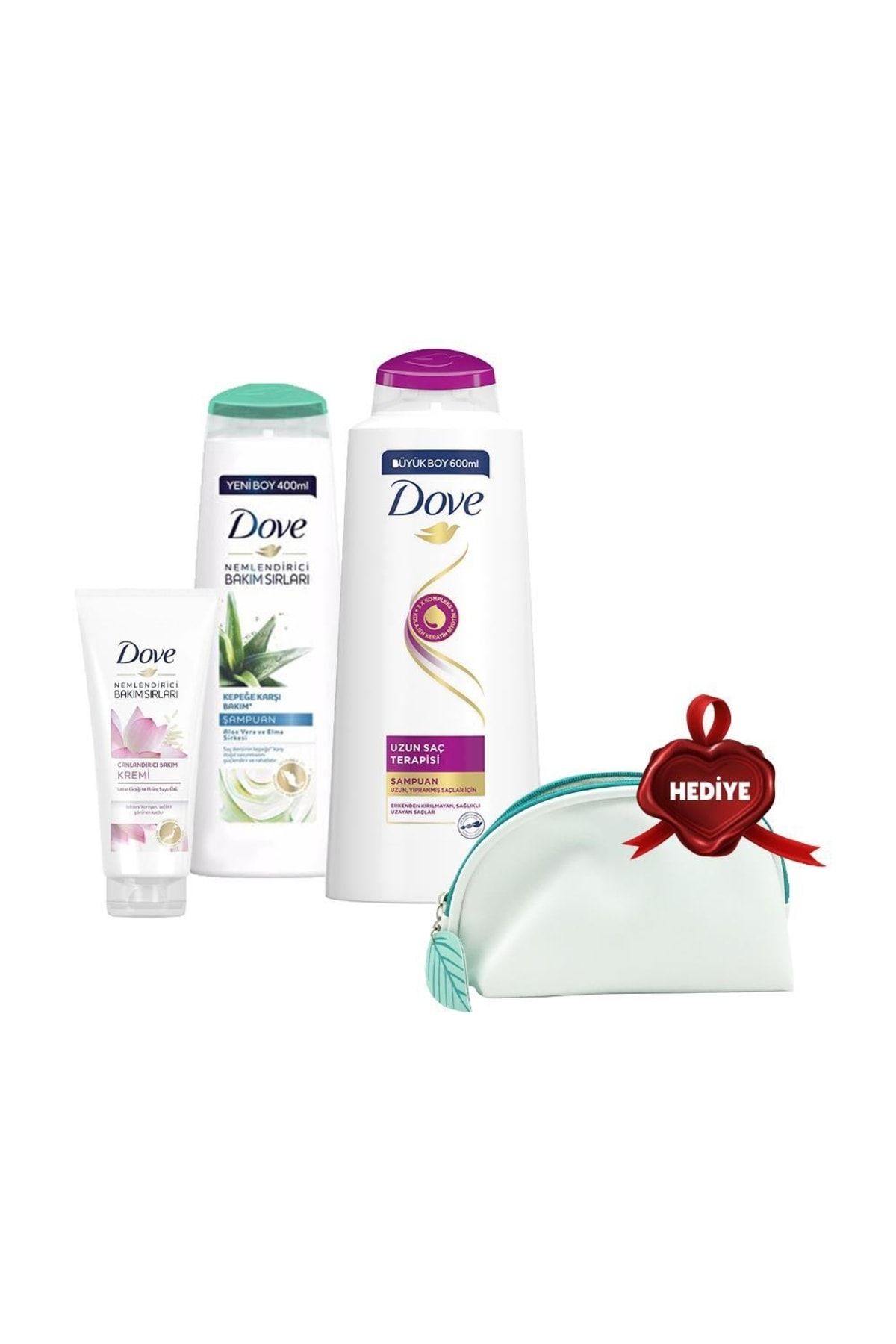 Dove Şampuan 600 Ml, 400 Ml Ve Saç Kremi Lotus, Çanta Hediyeli