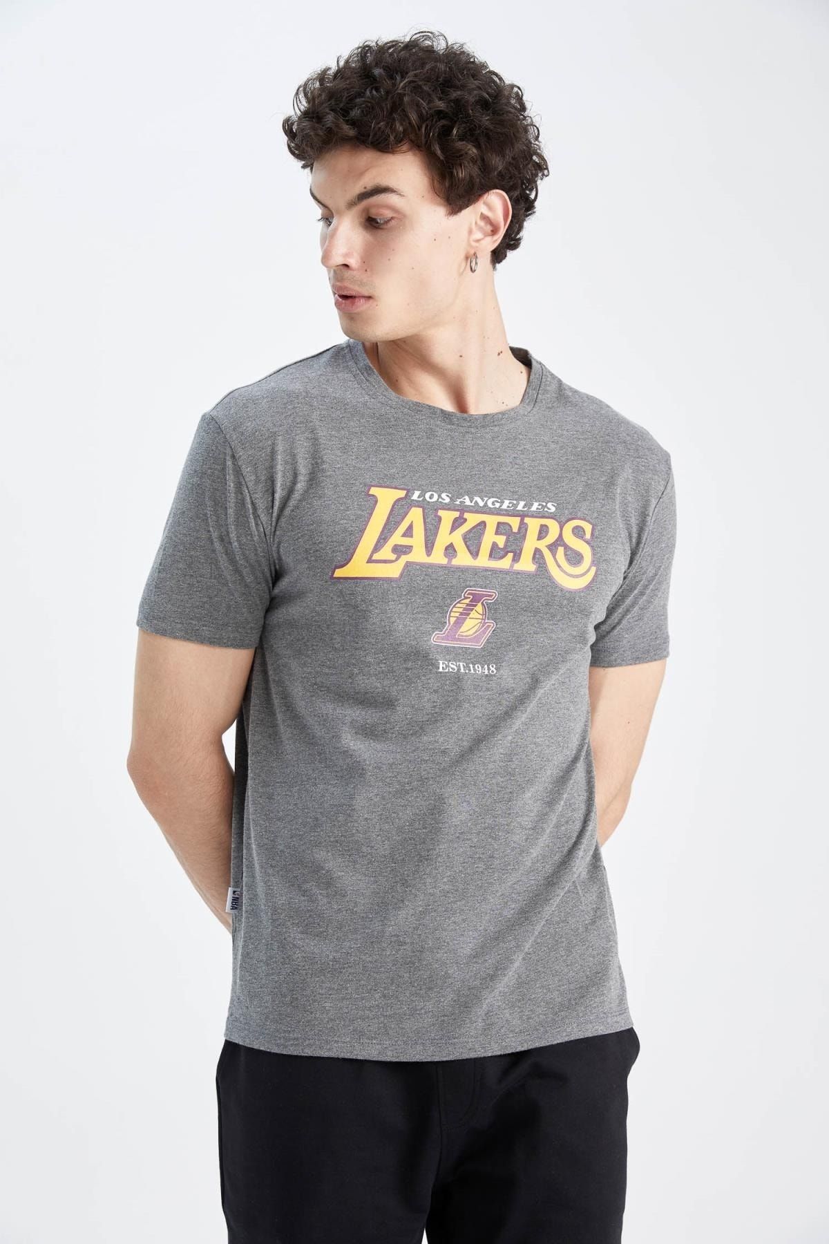 Defacto Fit Nba Los Angeles Lakers Pamuklu Penye Tişört