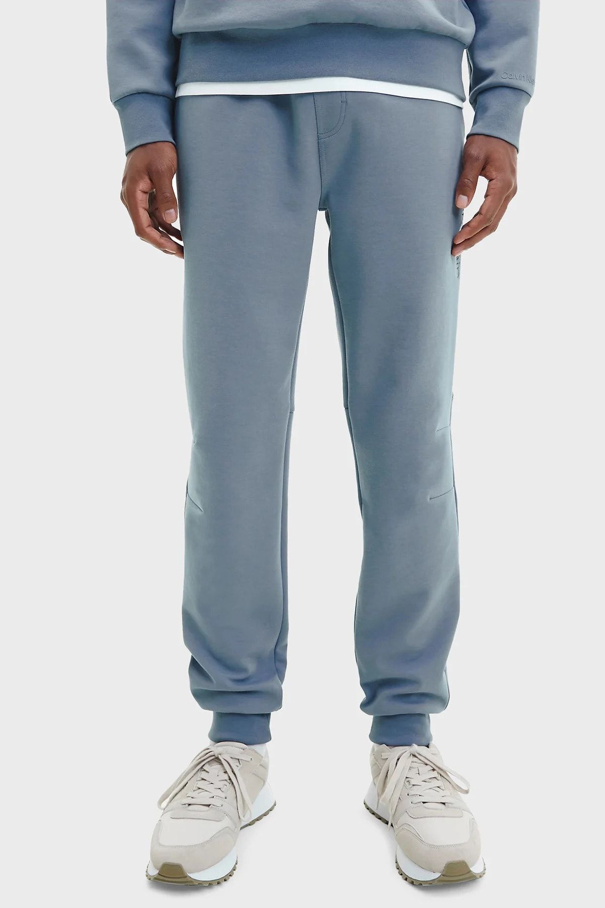 Calvin Klein Erkek Marka Logo Detaylı Lastik Bel Ve Bilek Gri Pantolon K10k108047-poc