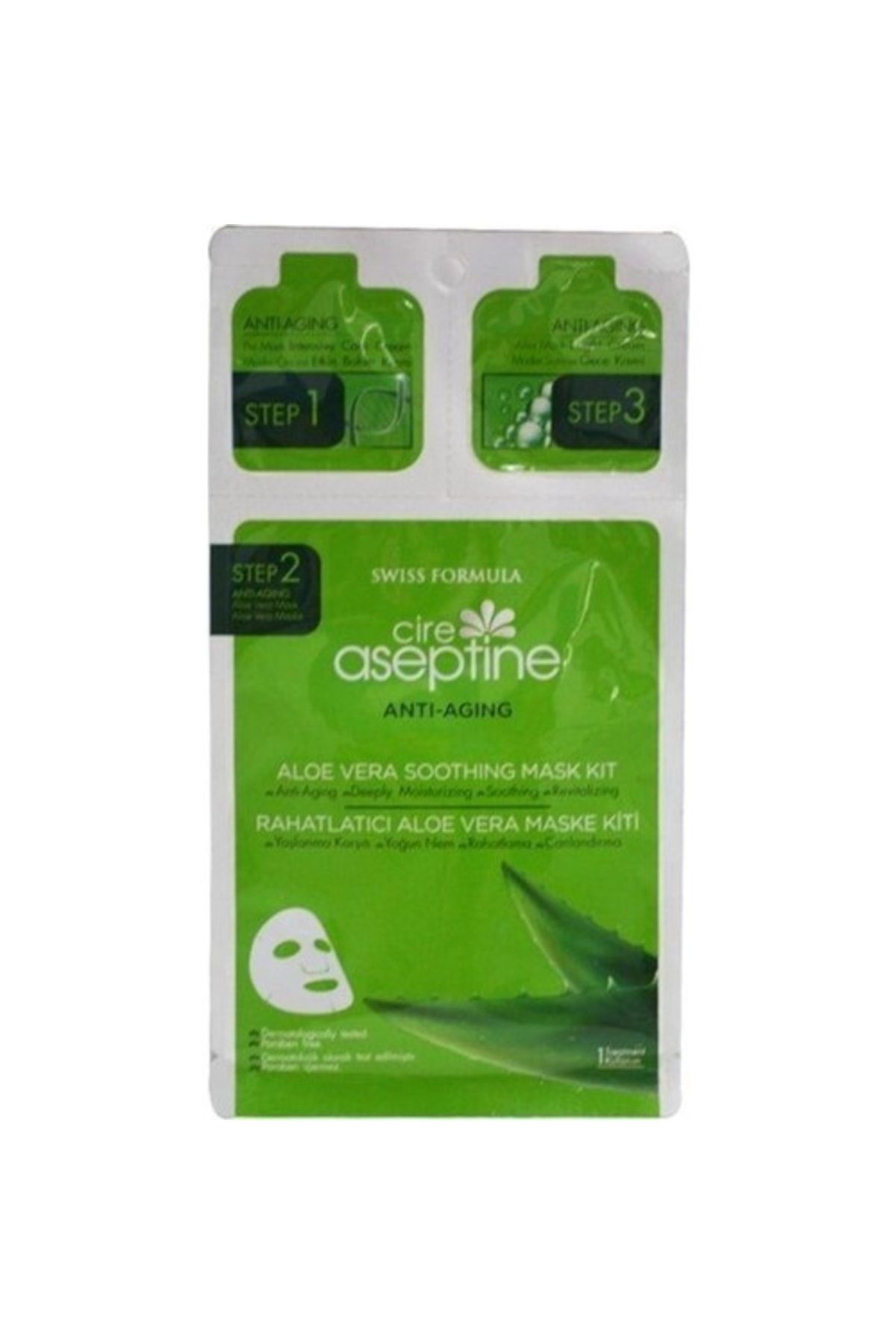 Cire Aseptine Marka: Cire Aseptine Anti Aging Rahatlatıcı Aloe Vera Yüz Maskesi 8681410000389 Kateg