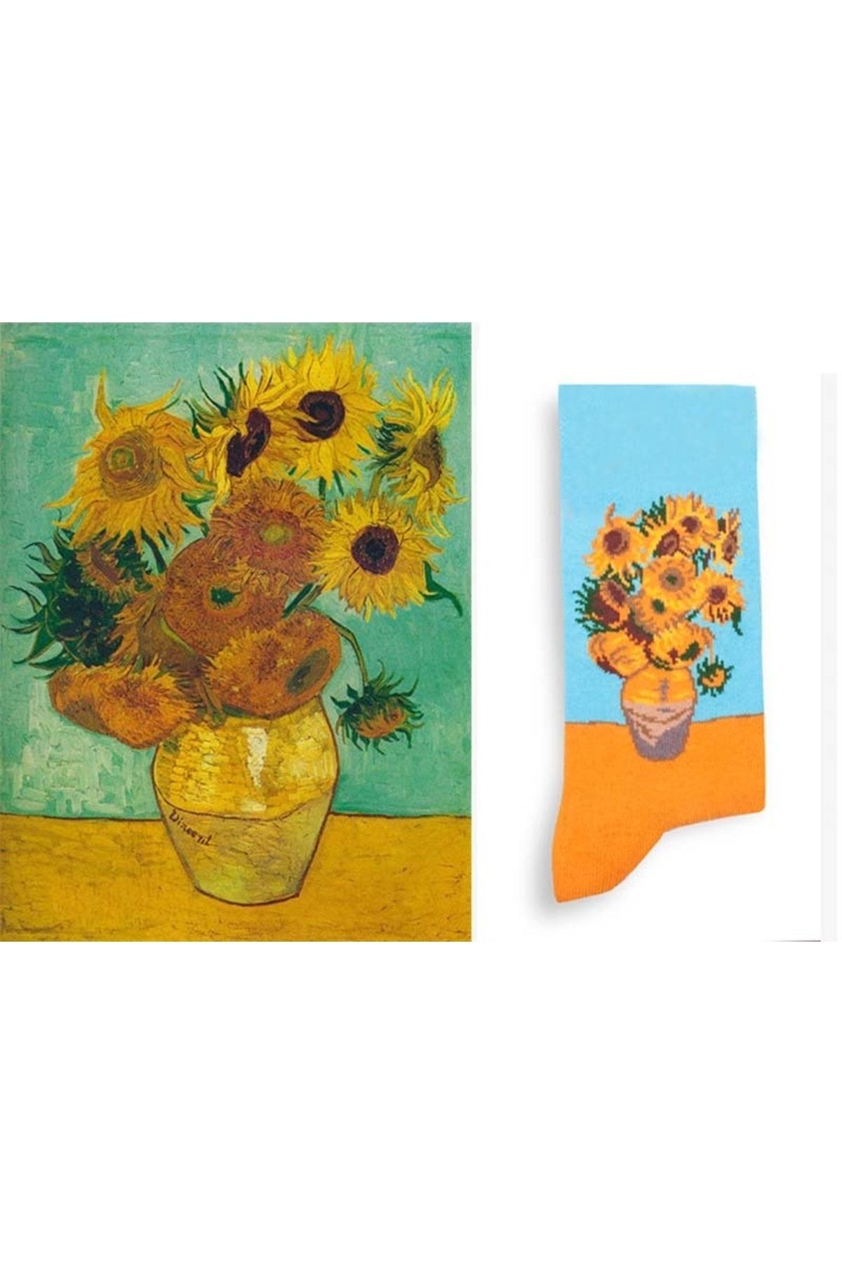 Köstebek Vincent Van Gogh - Sunflowers Unisex Çorap