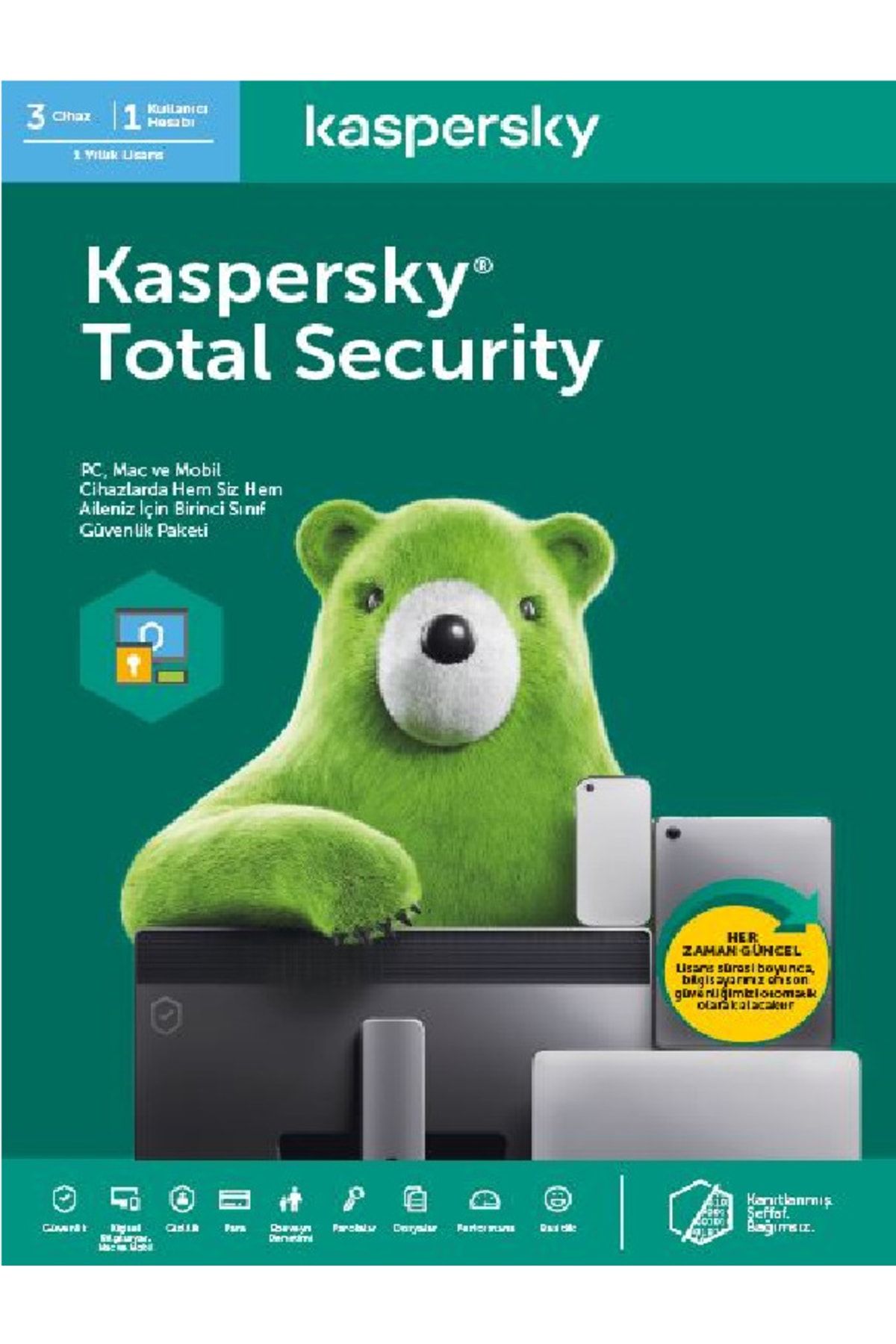 Kaspersky Total Security 2021-( 3 Cihaz ) 1 Yıl Lisans