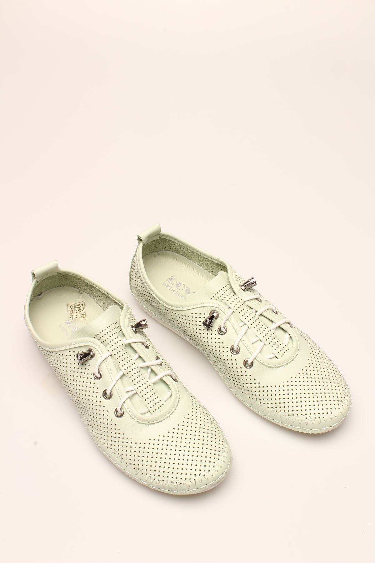 Rovigo - Su Yeşili Hakiki Deri Kadın Comfort Ayakkabı