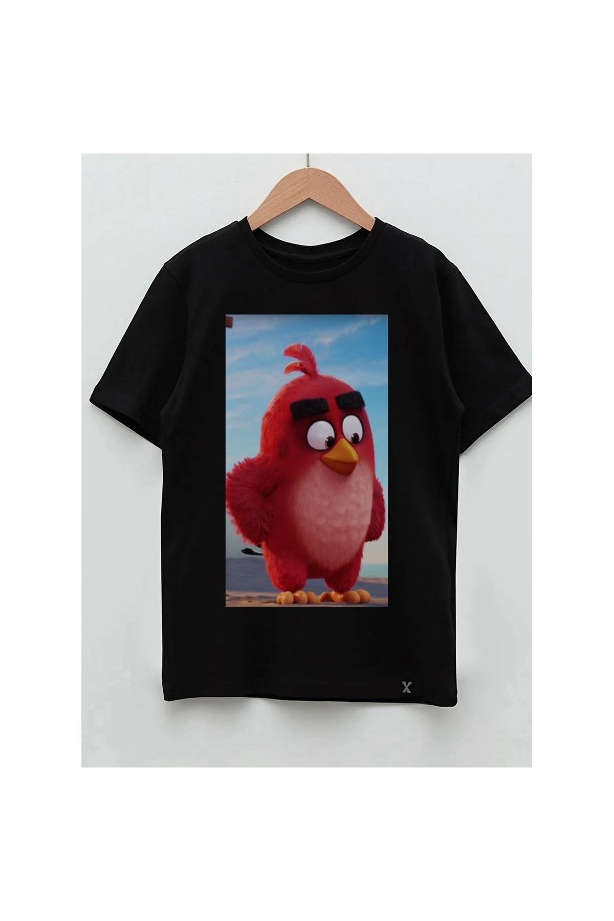 Darkia Angry Birds Çizgi Film Tasarım Baskılı Unisex Çocuk Tişört