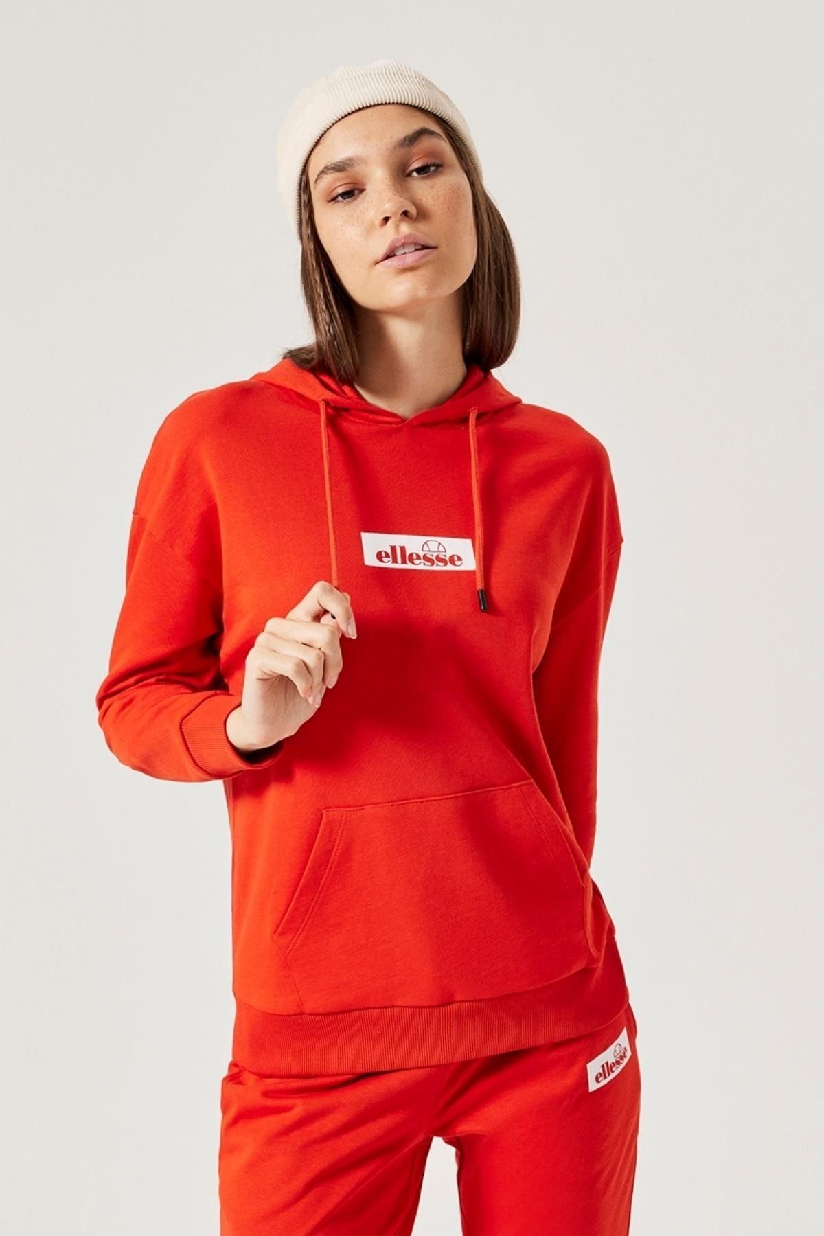Ellesse Kırmızı Kadın Kapüşonlu Sweatshirt F009-rd