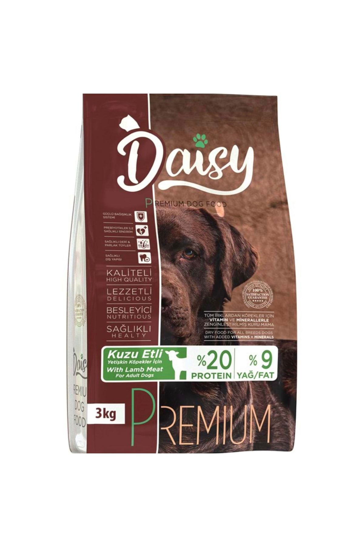 Daisy Premium Kuzu Etli Ve Pirinçli Yetişkin Köpek Maması 3 kg