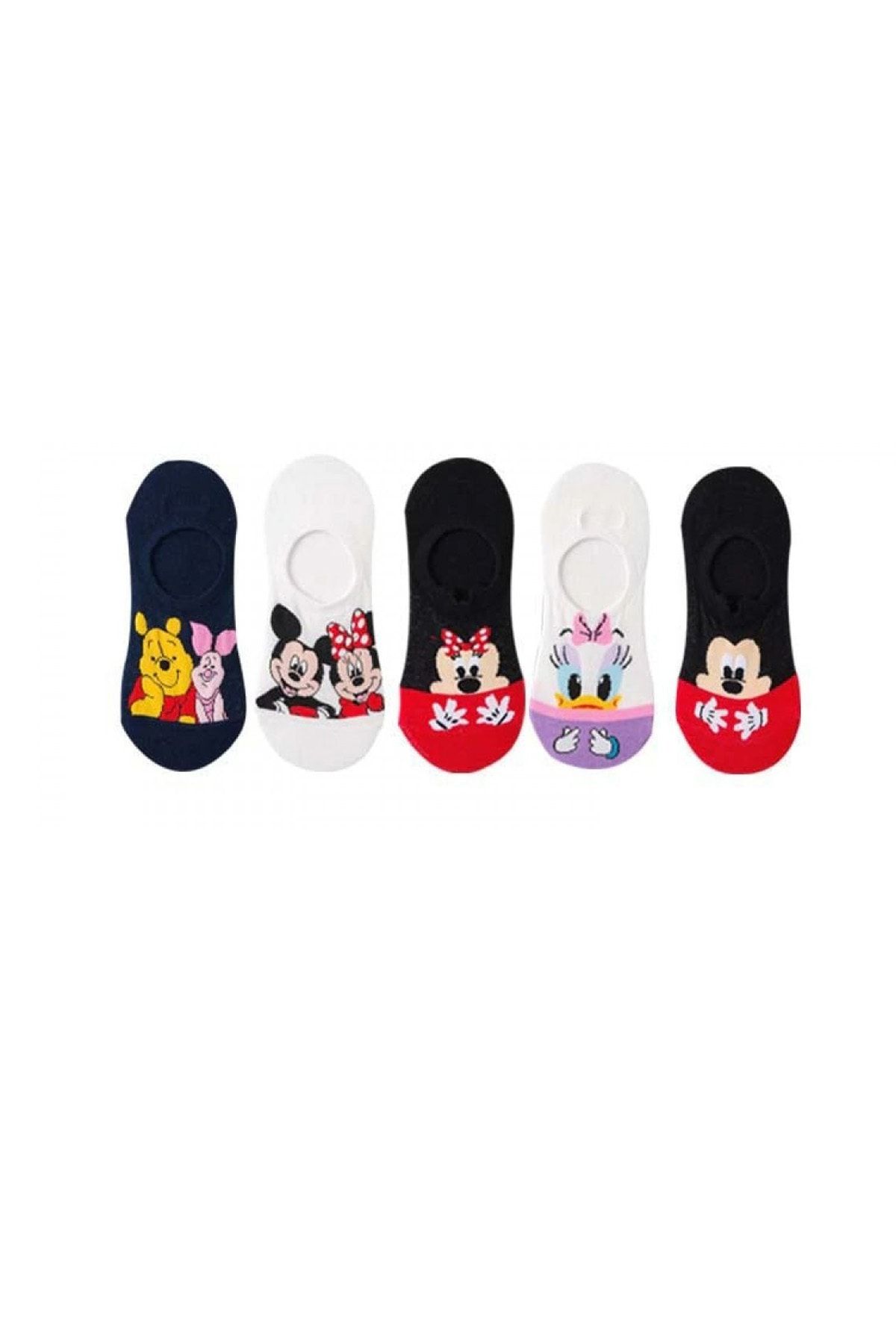 Laula 5'li Disney Çizgi Film Karakterleri Sneaker Çoraplar Çok Renkli