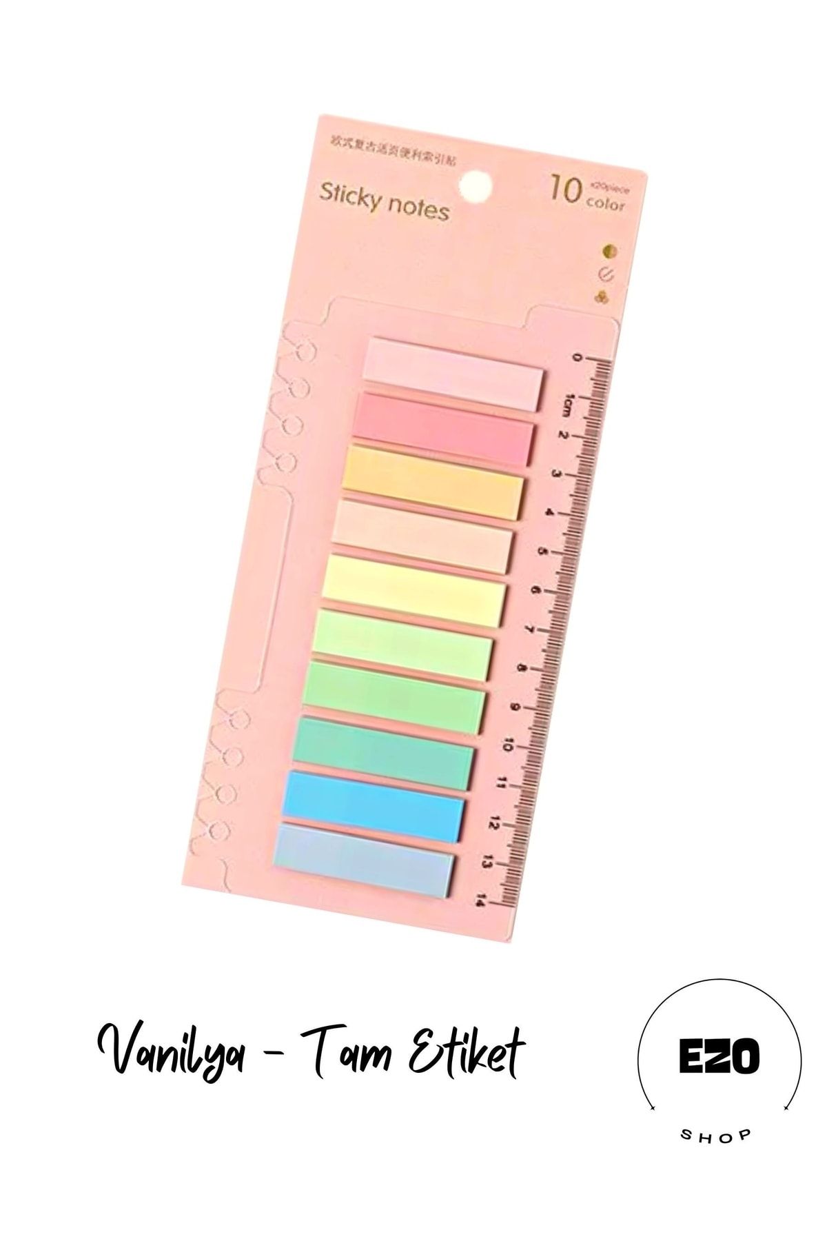 EZOSHOP Post-it Sticky Notes Şeffaf Renkli Yapışkan Not Defteri Etiketi Not Yer Imleri 200 Yaprak Vanilya