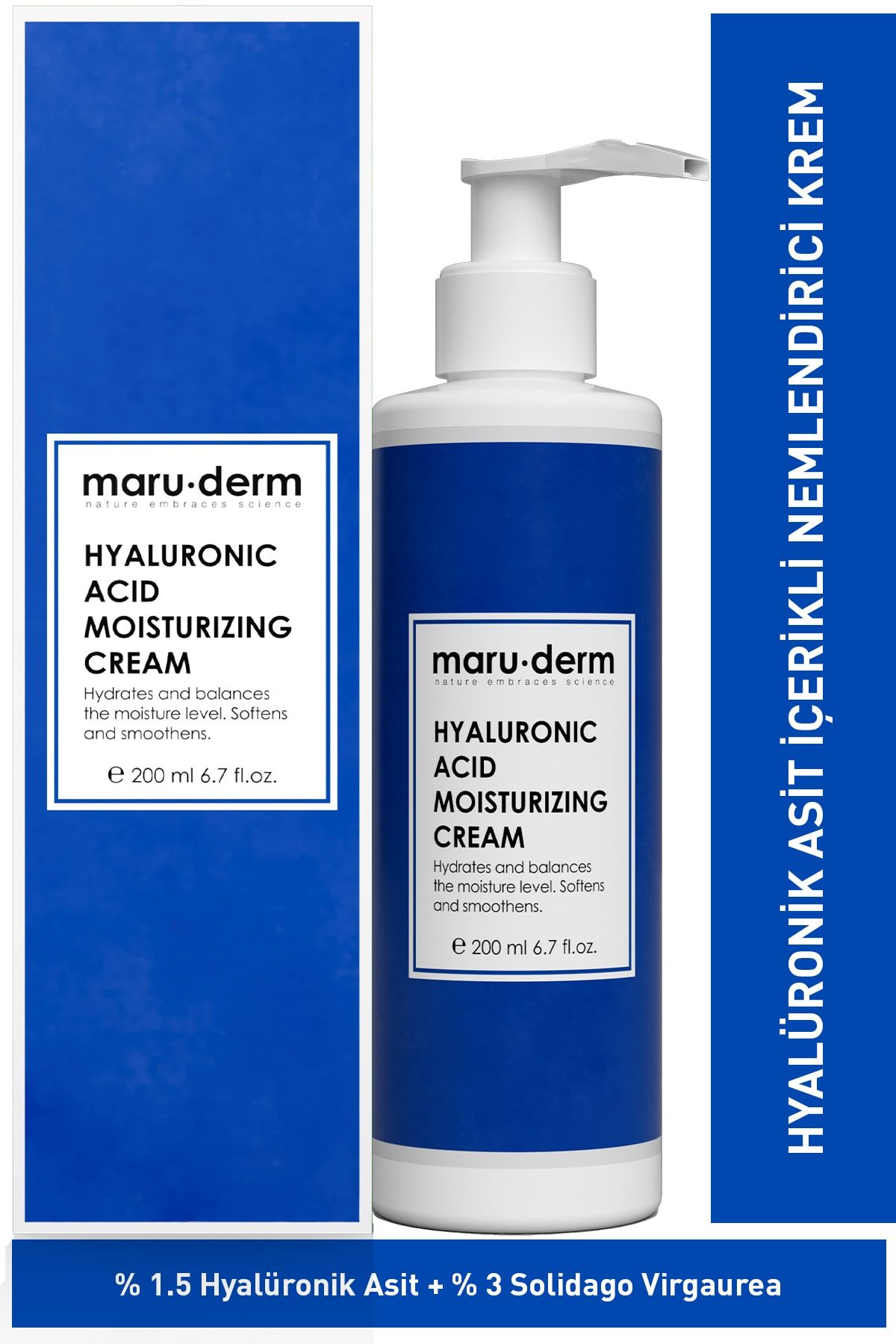 Maru.Derm Maruderm Hyalüronik Asit Nemlendirici Yüz Ve Vücut Cilt Bakım Kremi 200 Ml