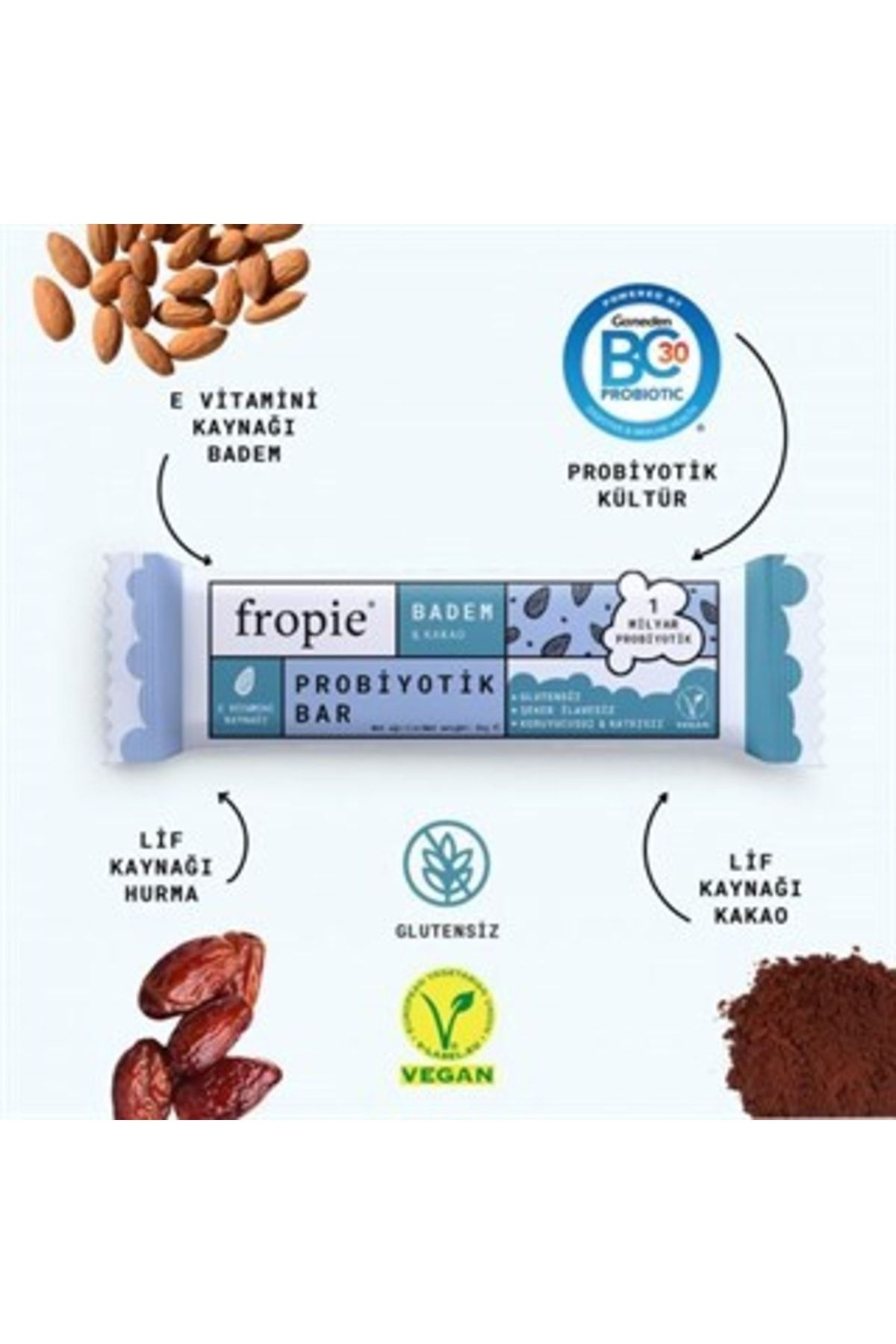 FROPİE - Badem & Kakao Probiyotik Bar 35 G