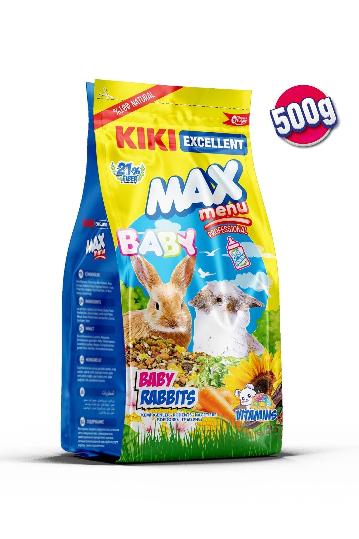 Kiki Excellent Kemirgen Max Menu Baby Rabbits Yavru Tavşan Yemi 500 Gr. Kg303