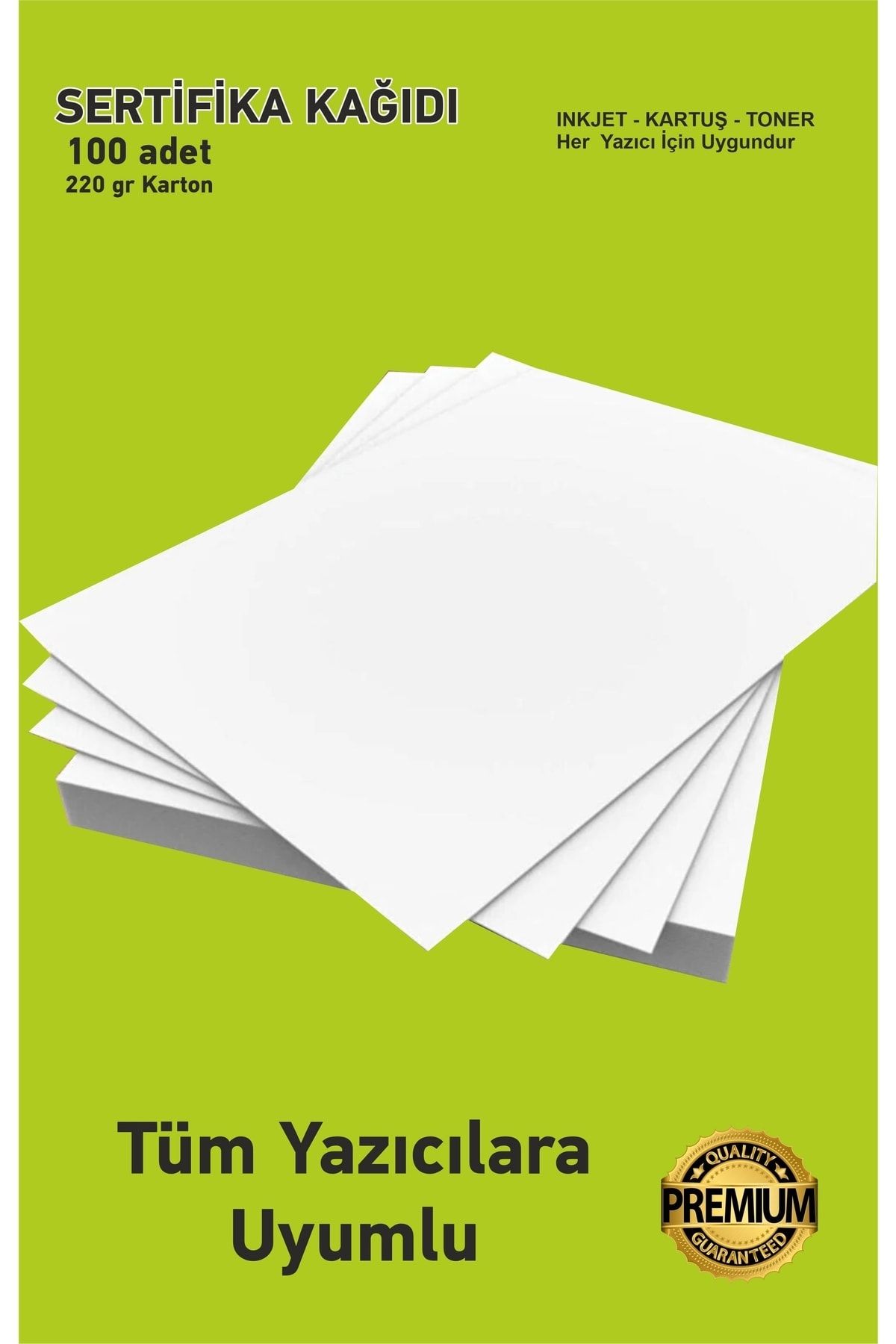 Hsn Kartuşlu Mürekkepli Tüm Yazıcılara Uygun 100 Adet Kalın A4 Sertifika Vb Için 220 gr Kağıt