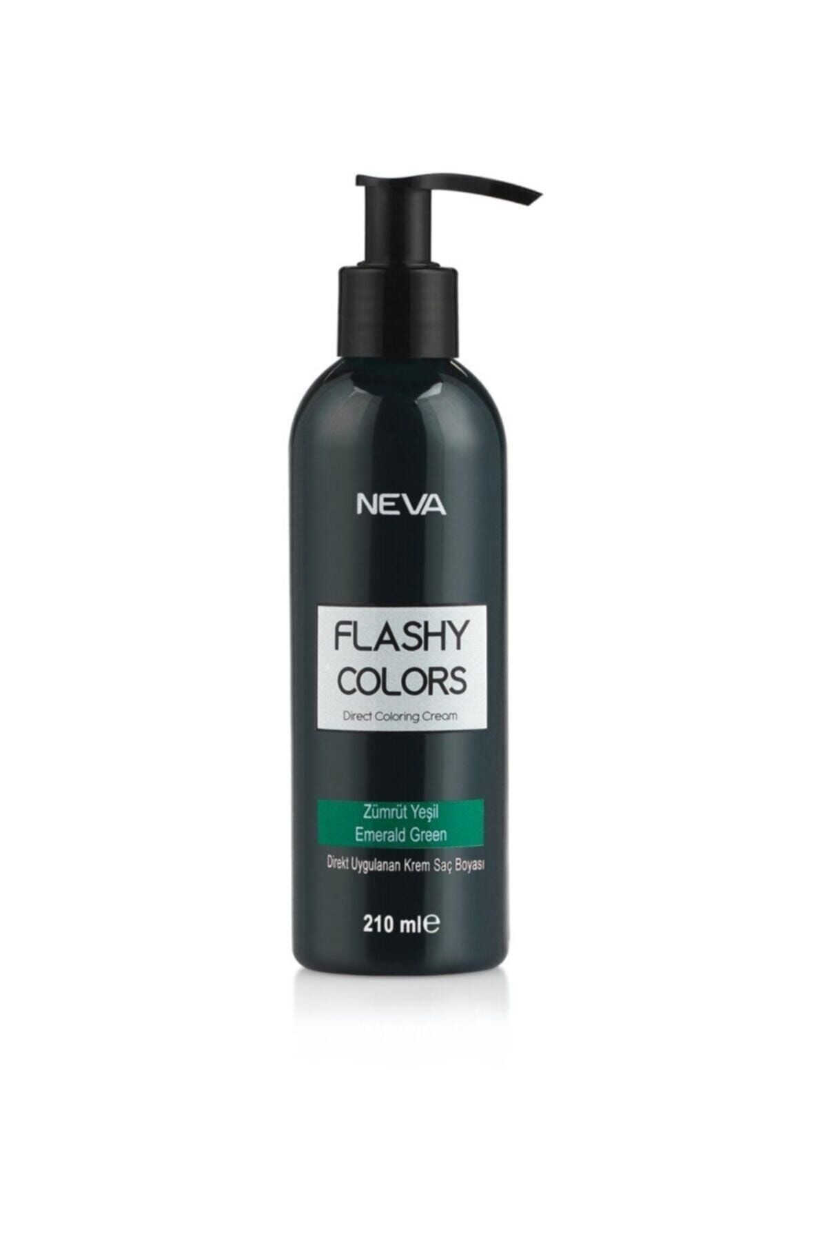 Neva Unisex Flashy Colors Zümrüt Yeşili Direkt Uygulanan Saç Boyası 210 Ml