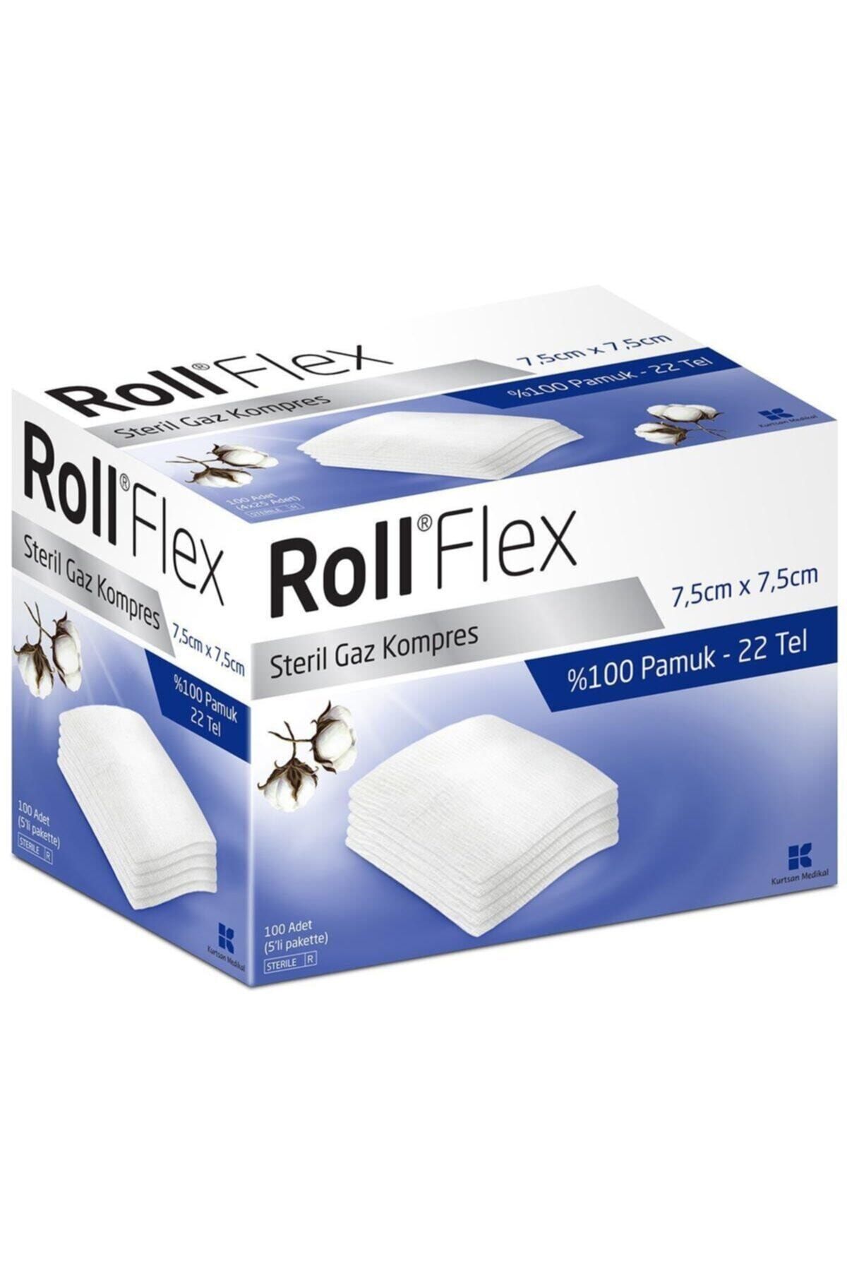 Roll Flex Steril Gaz Kompres 7,5 cm X 7,5 cm 5'li Paket 100 Adet