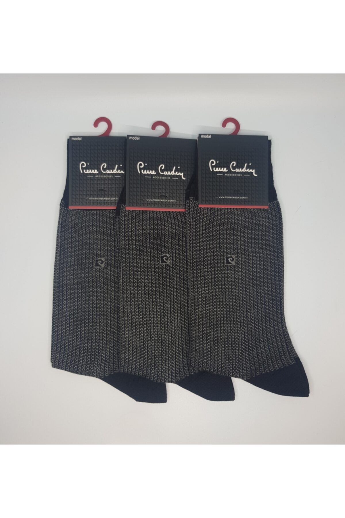 Pierre Cardin Erkek Siyah Desenli 3'lü Paket Modal Çorap 421 Fua Shop