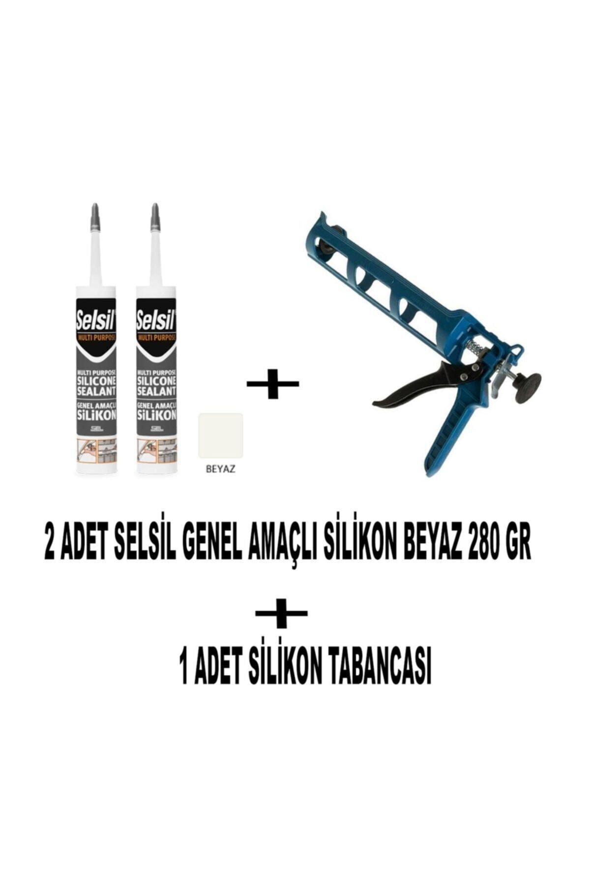 Selsil 2 Adet Silikon Şeffaf + Plastik Silikon Tabancası