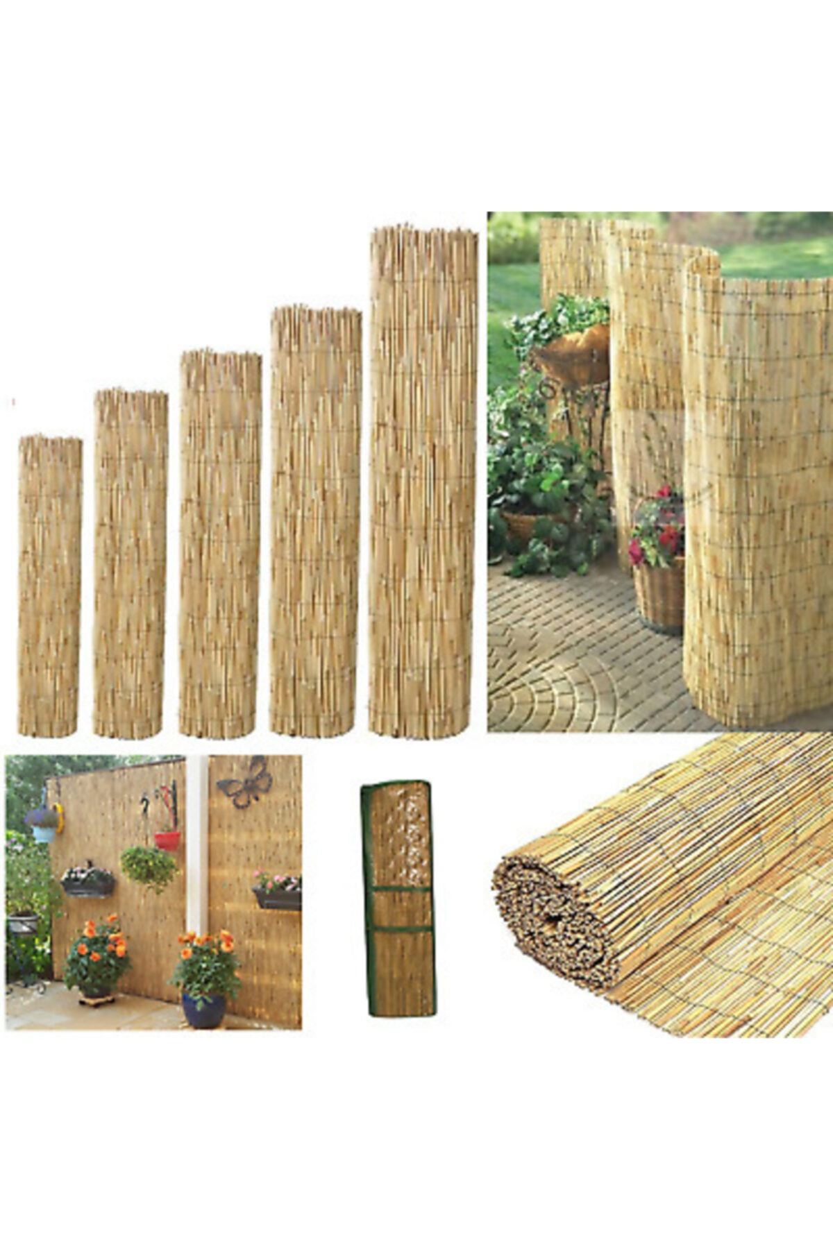 Asenya Bambu Çit Kamış Çit 2,5x4,5 M Eni 2,5 Metre Uzunluk 4,5 Metre Rulo Bahçe Çiti Hasır Çit