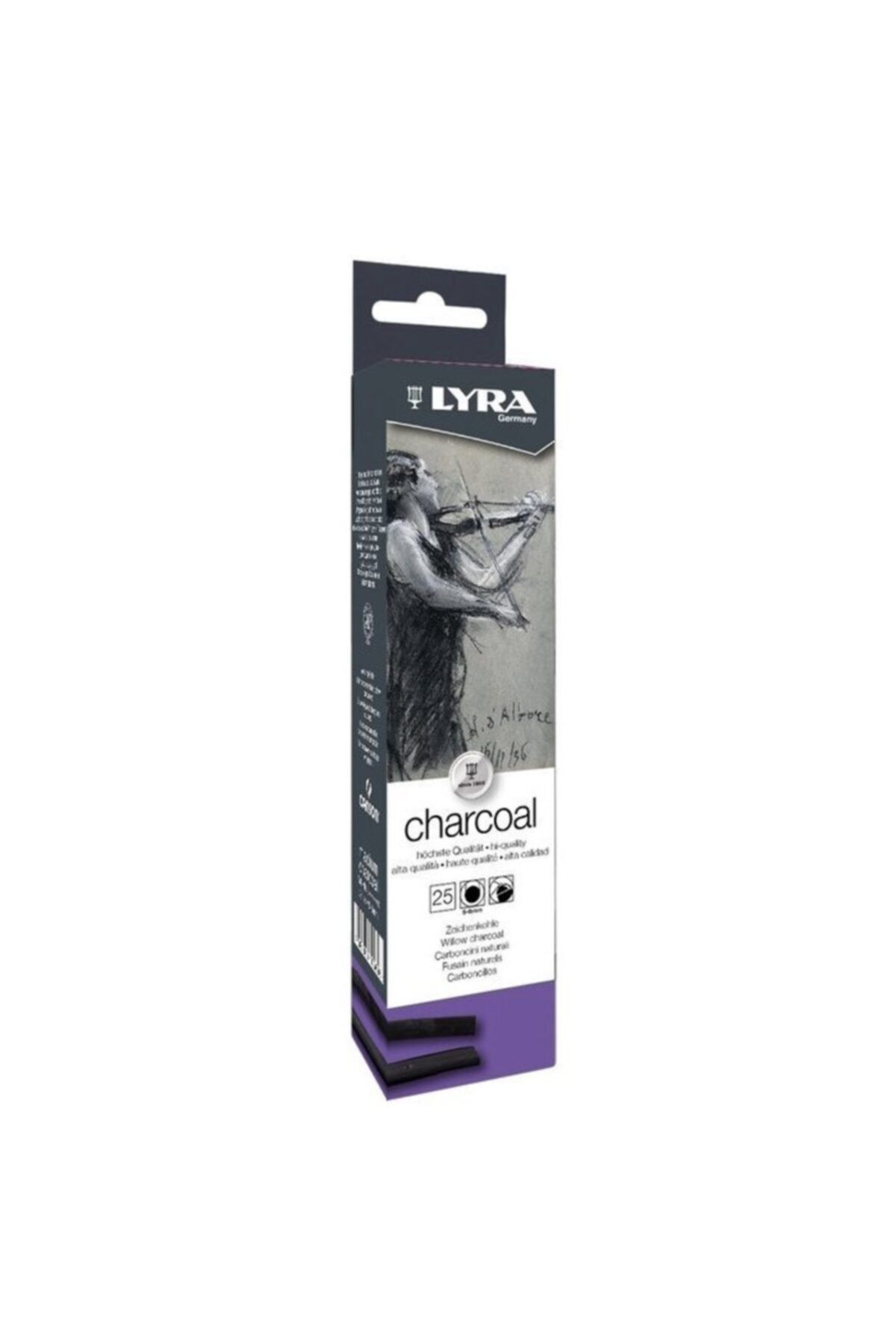 Lyra Medium Charcoal Doğal Füzen 5-6mm 25 Adet