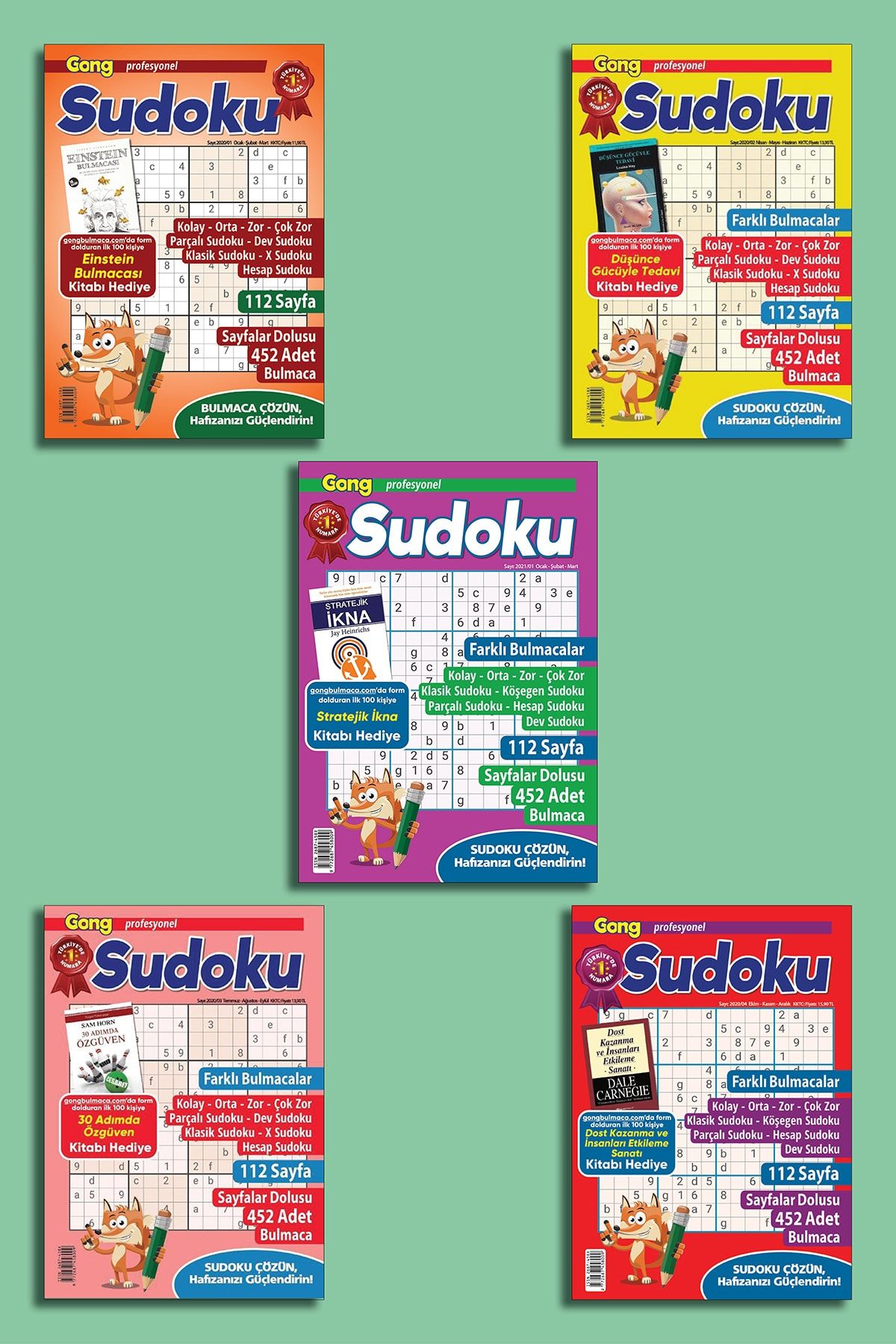 Gong Profesyonel Sudoku Set-5 Kitap-2.260 Adet Sudoku