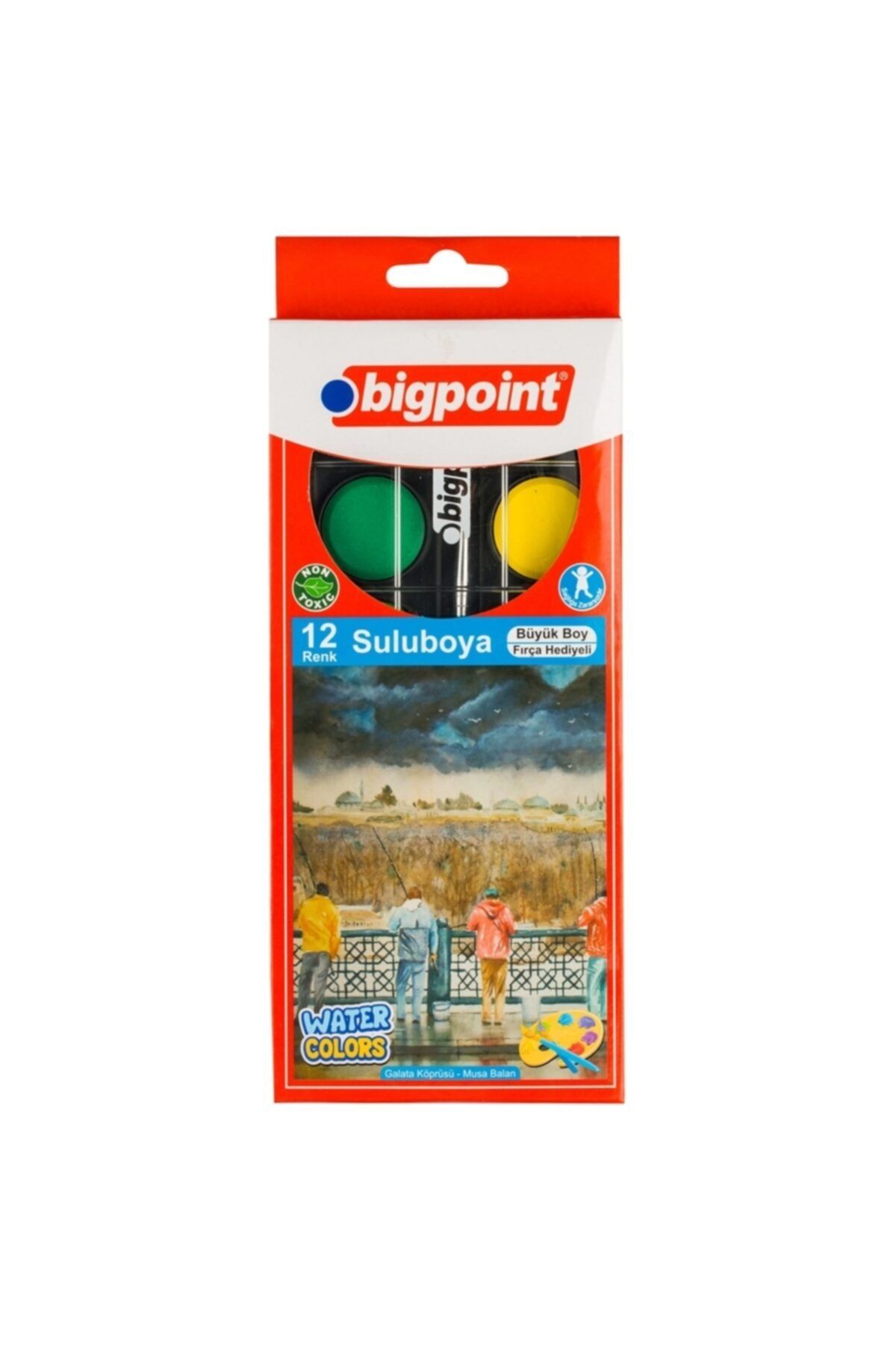 Bigpoint Suluboya 12 Renk - Büyük Boy 12'li Paket