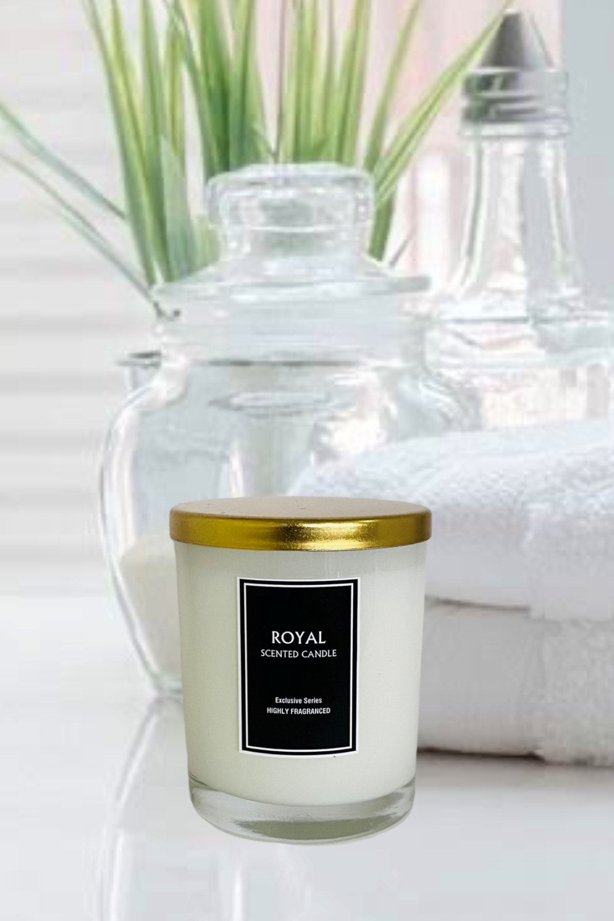 Royal Mum Beyaz Sabun Kokulu - 180 gr - Metal Kapaklı - Beyaz Bardak Mum