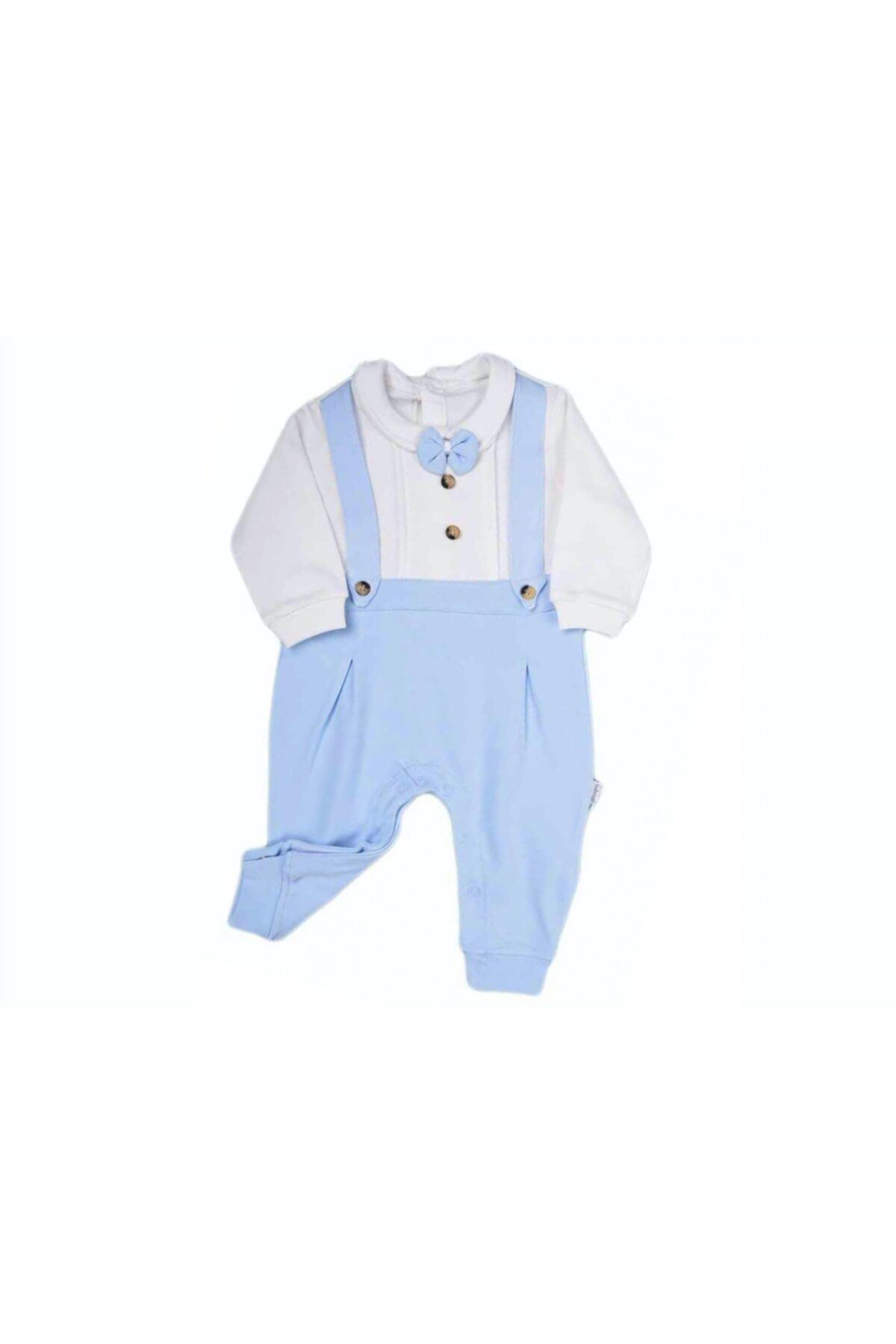 Bebengo Erkek Bebek Mavi Askılı Patiksiz Tulum 3030