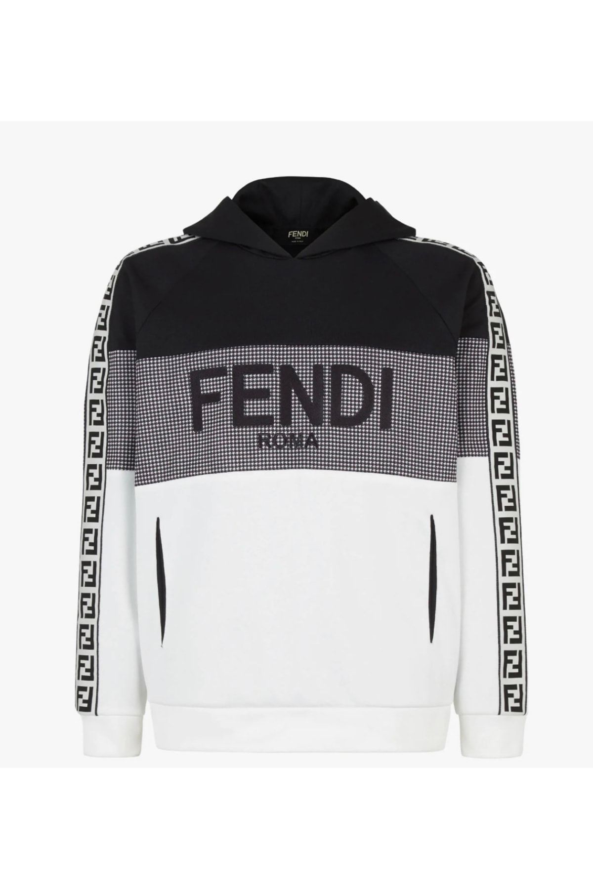 Fendi Panelled Logo-embossed Hoodie