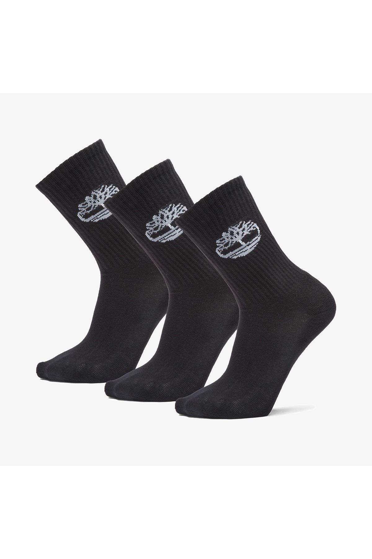 Timberland 3pp Core Double Logo Sport Crew Socks  çorap- Black 3 Adet