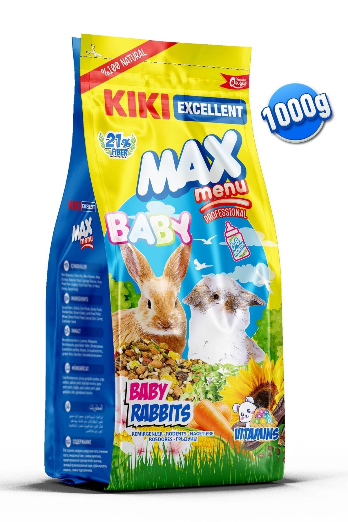 Kiki Excellent Kemirgen Max Menu Baby Rabbits Yavru Tavşan Yemi 1000 Gr. Kg304