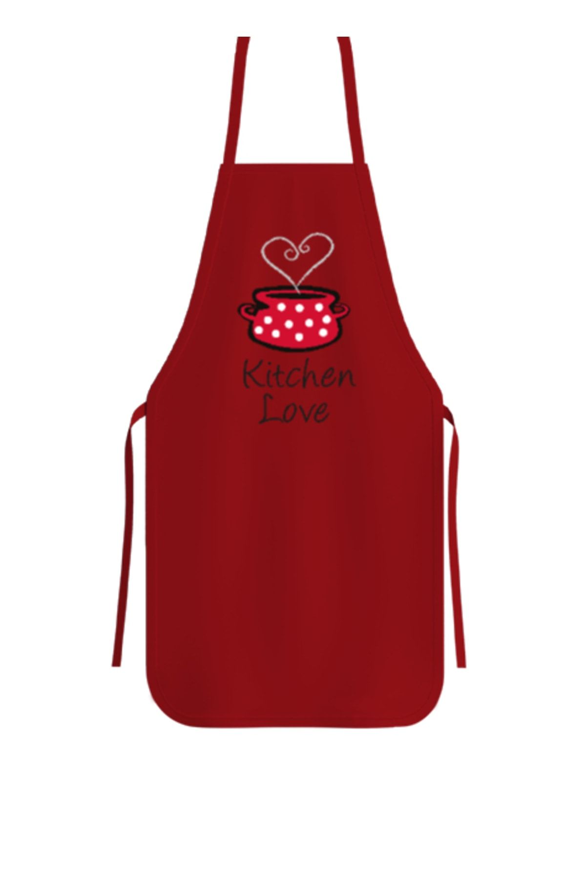 Tisho Kitchen Love - Mutfak Aşkı Kırmızı Mutfak Önlüğü