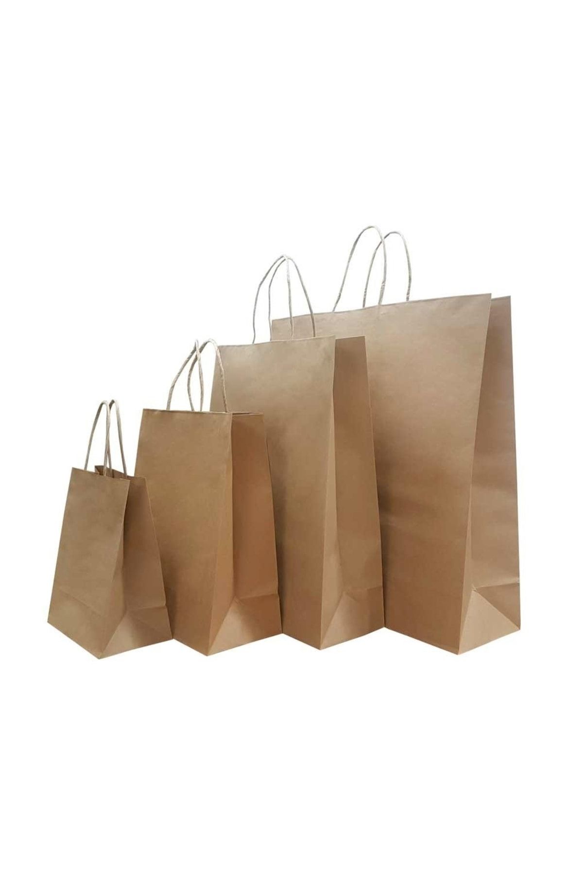 BossPack Kraft Kâğıt Poşet (20x10x22 Cm) Burgu Saplı Kâğıt Torba (25 Adet) Kâğıt Çanta