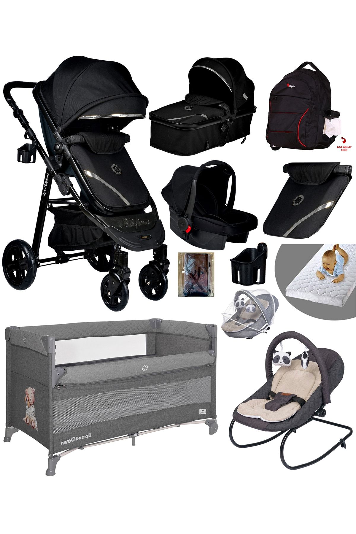Baby Home Yeni Full Takım 10 In 1 940 Travel Sistem Bebek Arabası Anne Yanı Park Yatak Beşik Ve Ana Kucağı
