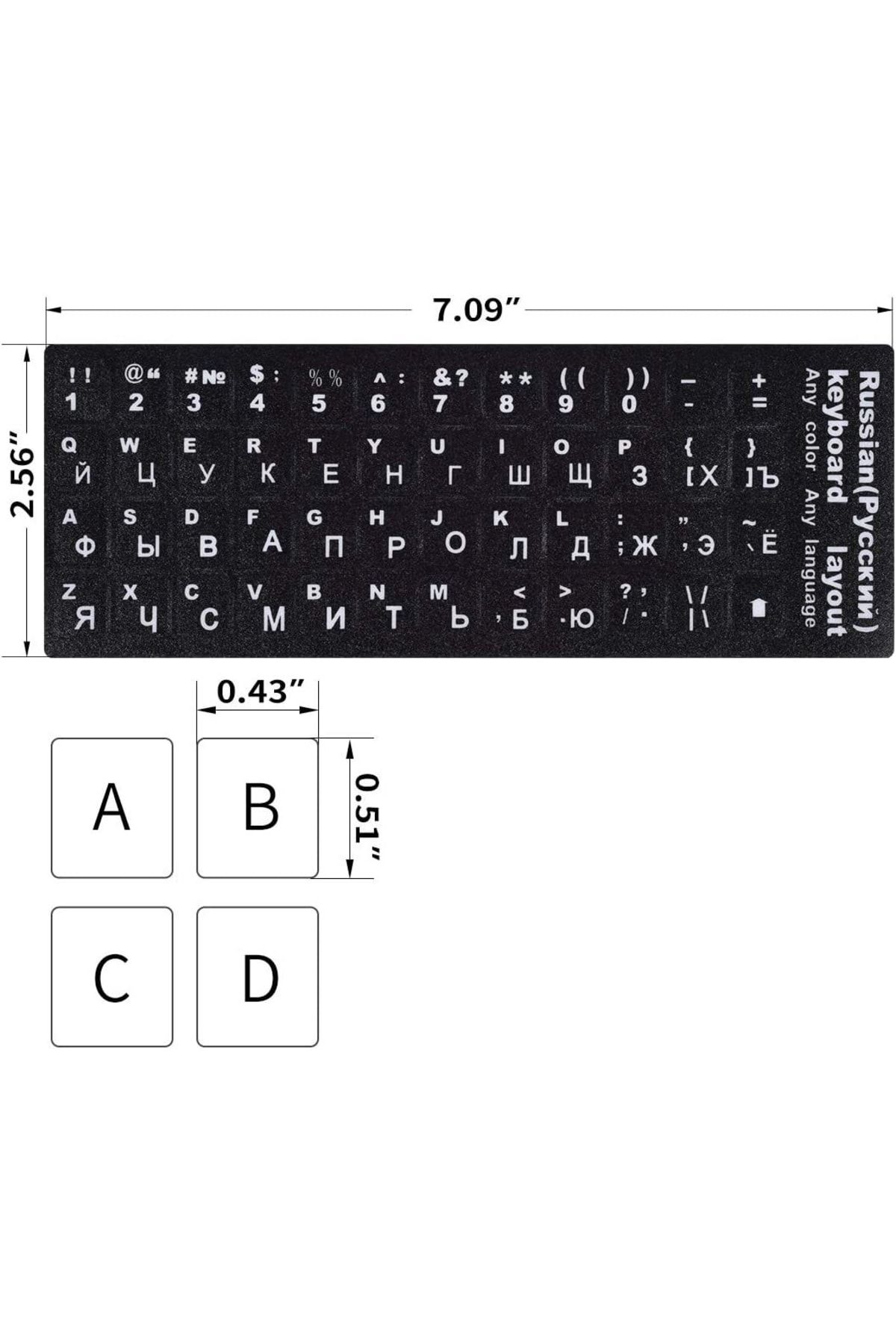 KLASİST Rusça Klavye Tuş Takımı Stıcker Etiketi Russian Keyboard Stickers Hd3494 Kaliteli