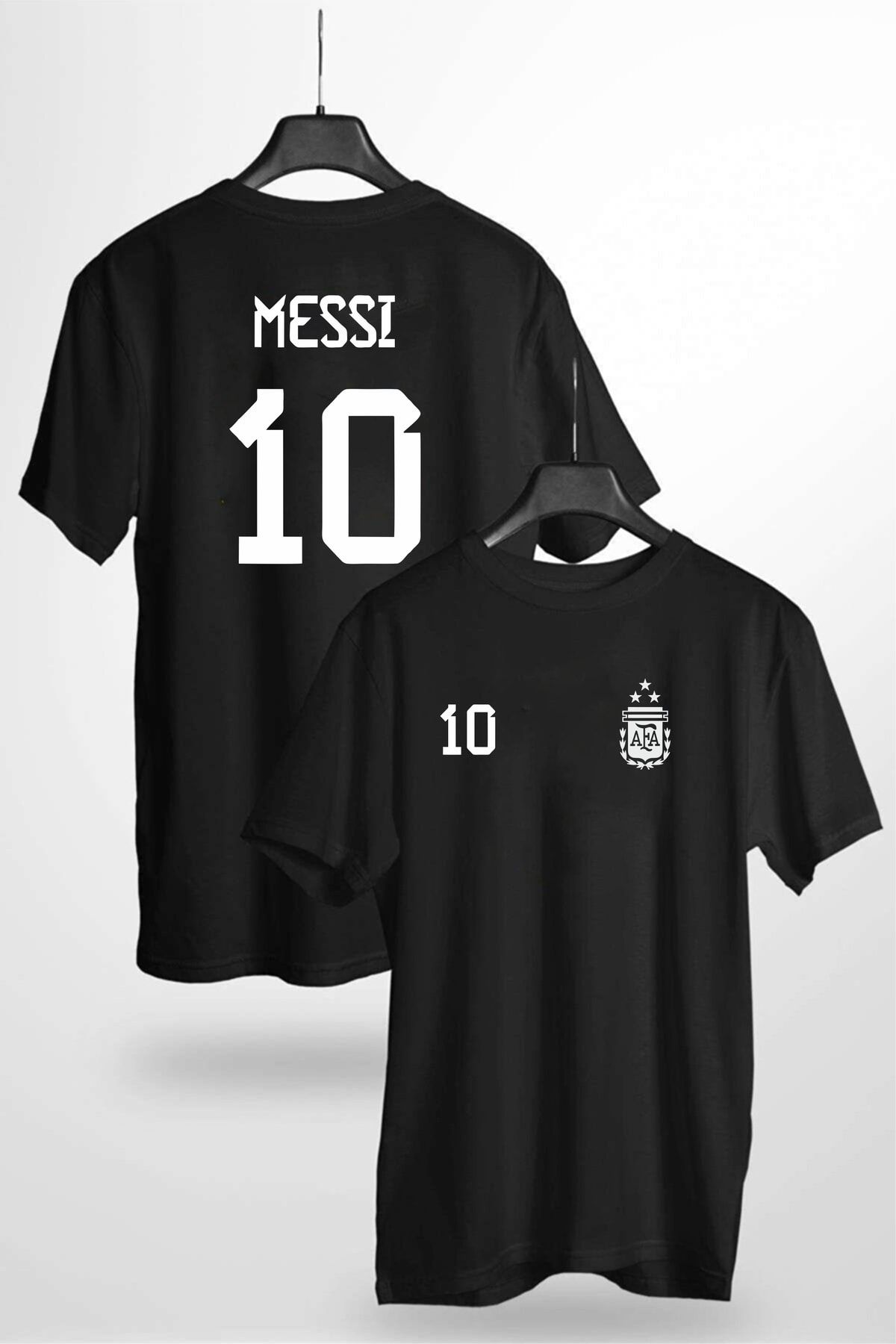 venüsdijital Arjantin Milli Takımı Lionel Messi 2022 Dünya Kupası Tasarım Siyah Tshirt