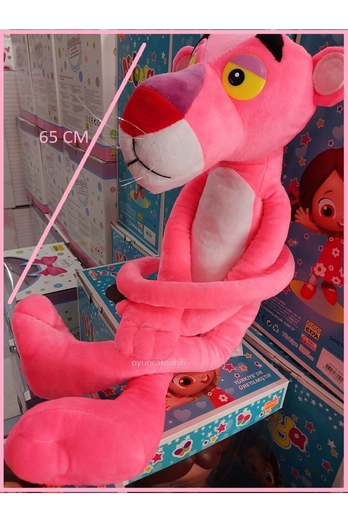 OYUNCAKSAHİLİ Pembe Panter 65cm Pink Panther Peluş Orjinal Kadife Hediyelik Oyuncak