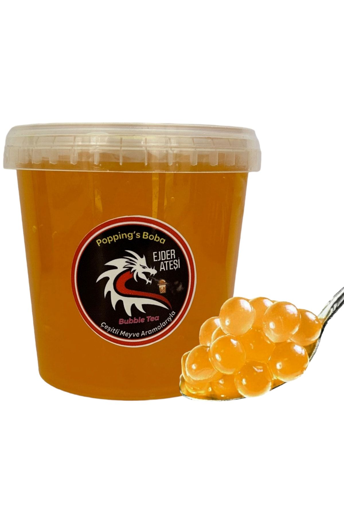 Ejder Ateşi Mango Aromalı Bubble Tea Incileri 2,5 Kg.-popping Boba -bubble Tea -tapyoka Incileri-boba