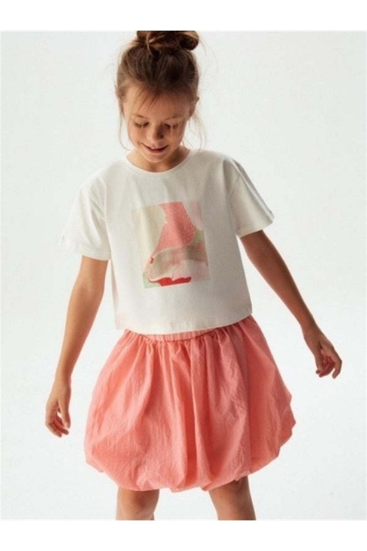 NK Kız Çocuk Pamuklu Taşlı Panorama Bluz