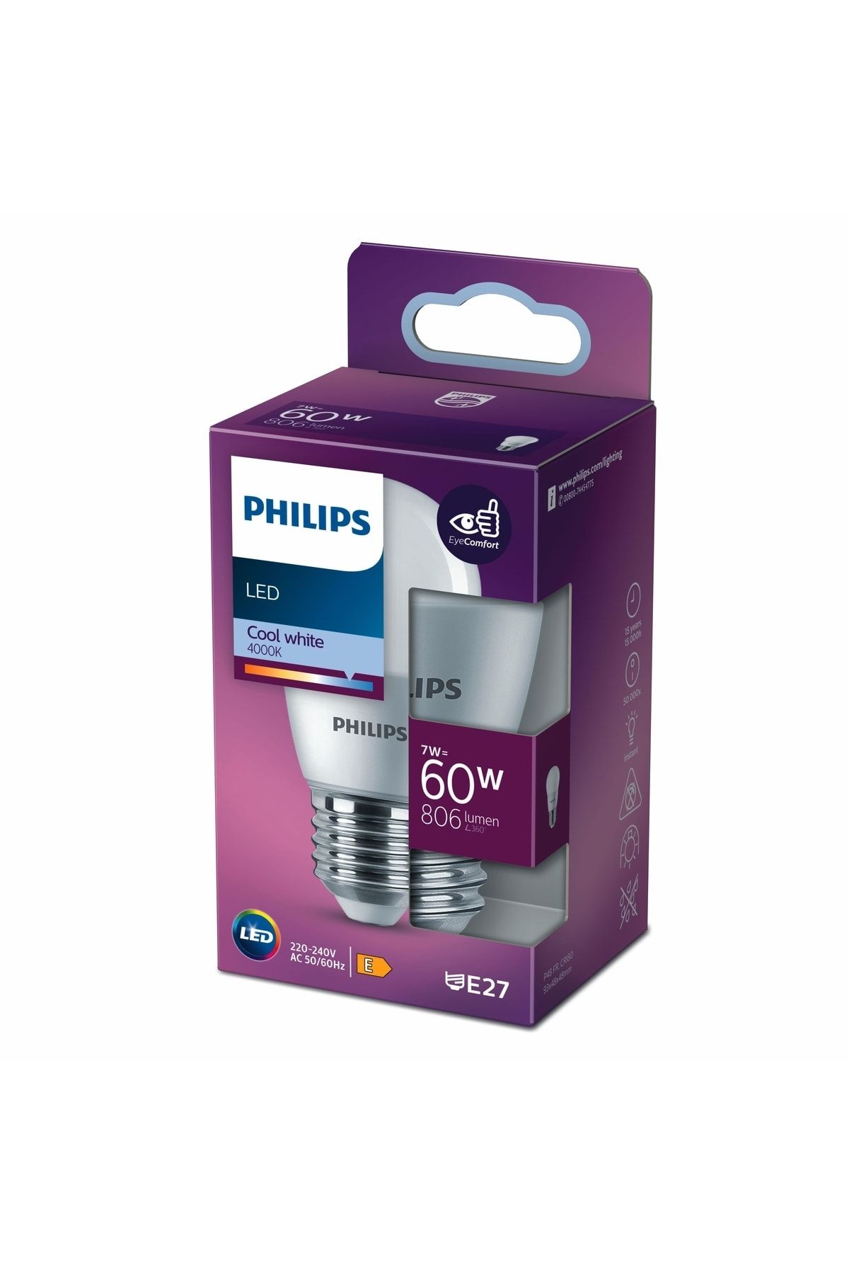 Philips Phılıps Led Ampul 60w E27 Kalın Duylu Beyaz Işık