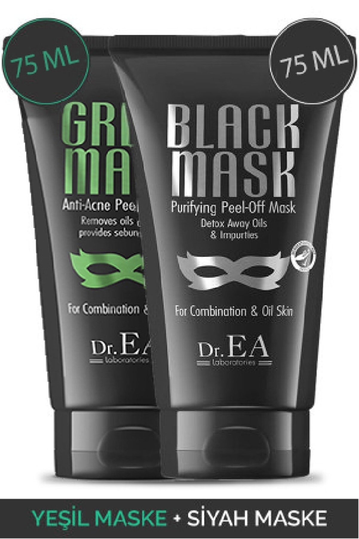 Dr. EA Laboratories Dr. Ea Soyulabilir Siyah Maske Ve Soyulabilir Yeşil Maske 2'li Özel Set (75 ML)
