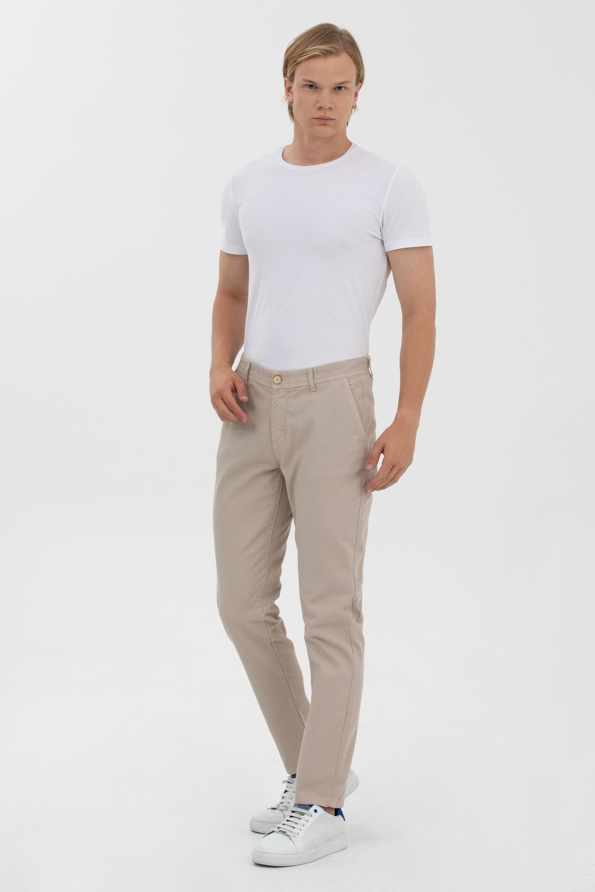 U.S. Polo Assn. Us. Polo Assn. Dokuma Erkek Camel Chino Pantolon