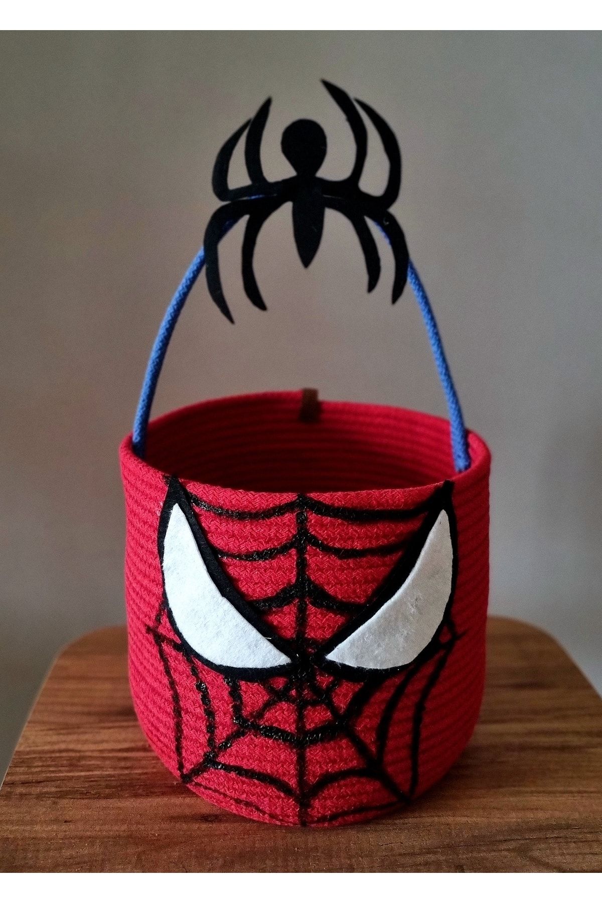 Zuviel Deco 22x20 El Yapımı Spiderman Oyuncak Sepeti, Çok Amaçlı Sepet, Düzenleyici
