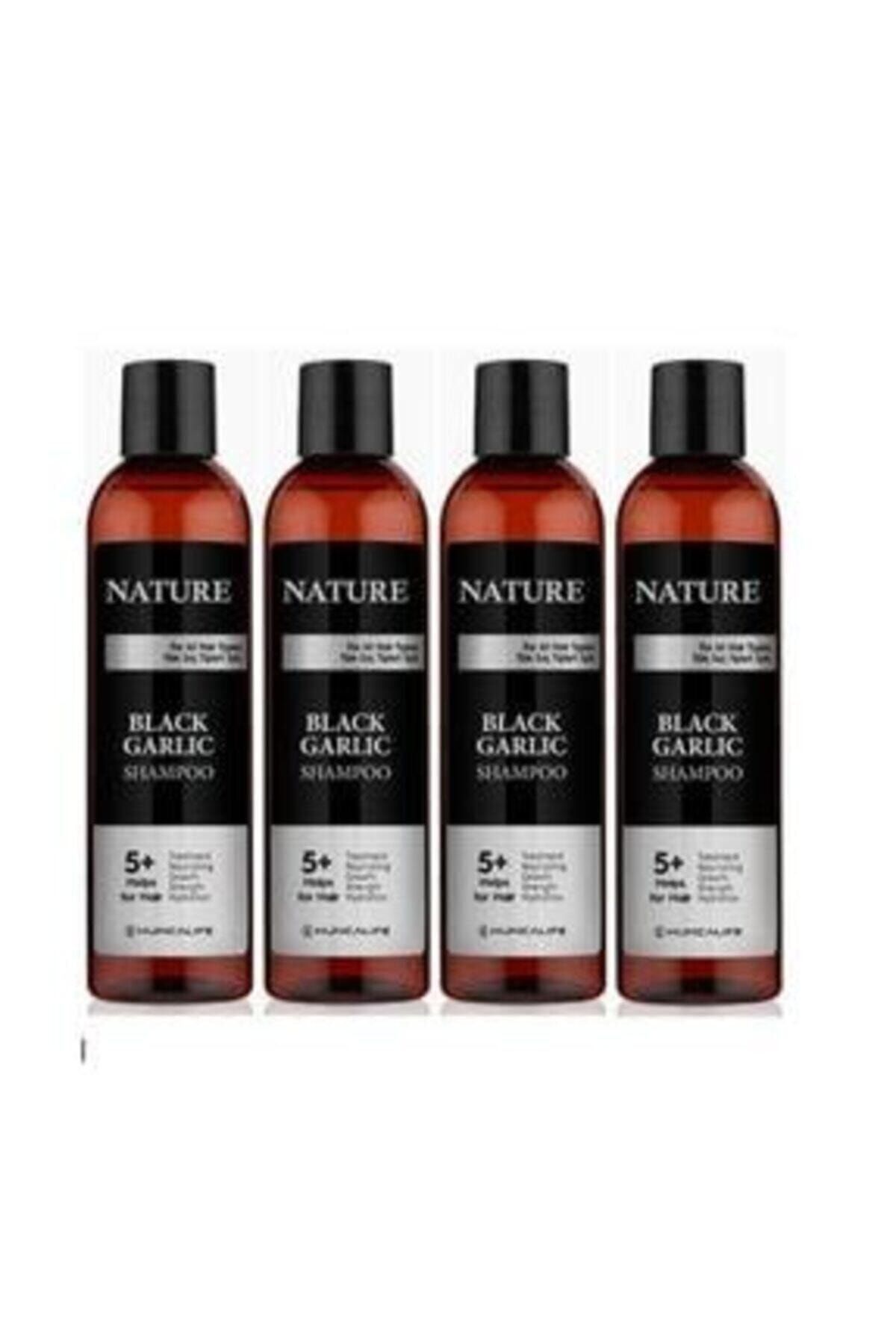 Huncalife Nature Siyah Sarımsaklı Şampuan 4'lü Set