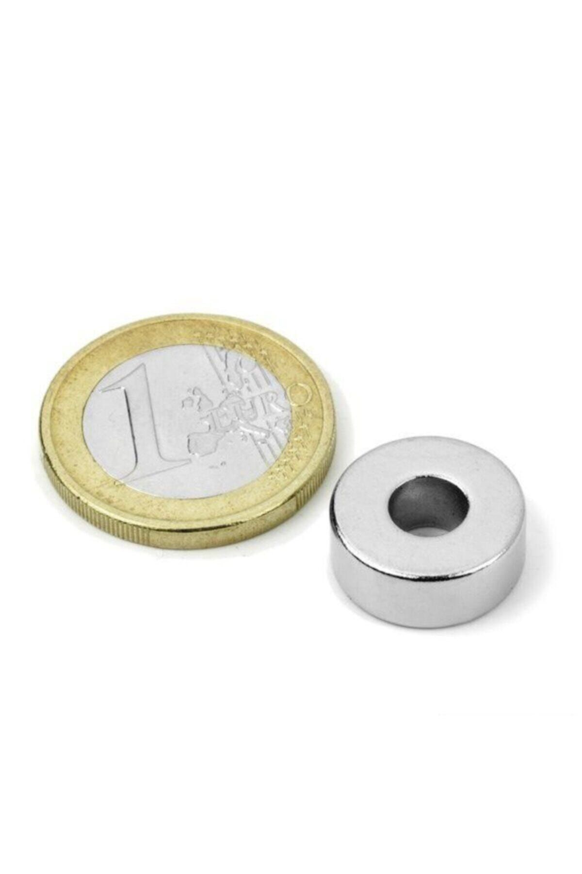 Dünya Magnet 1 Adet Çap 15mm X Del.çapı 5mm X Kalınlık 5mm Süper Güçlü Delikli Neodyum Mıknatıs