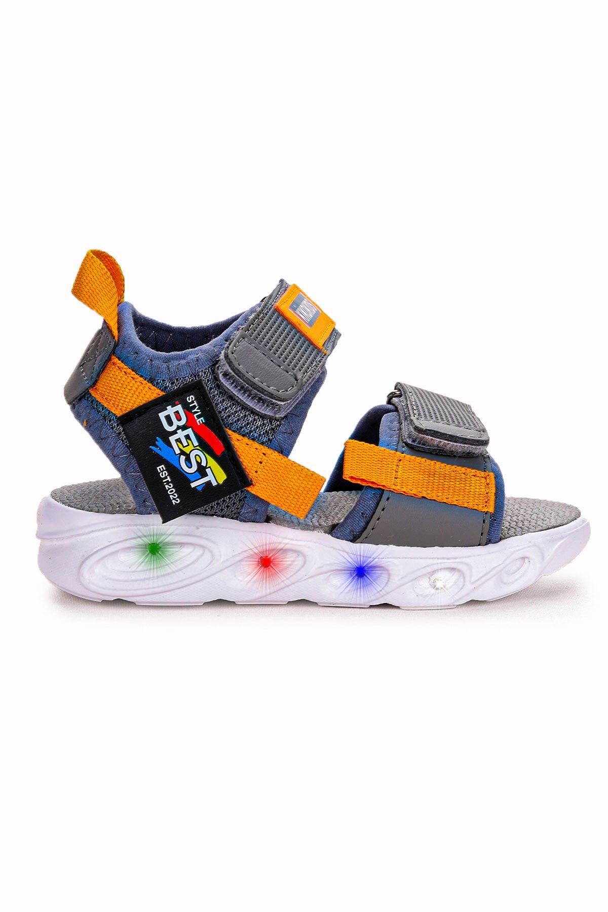 Kiko Kids 100 Işıklı Günlük Kız/erkek Çocuk Cırtlı Sandalet Ayakkabı