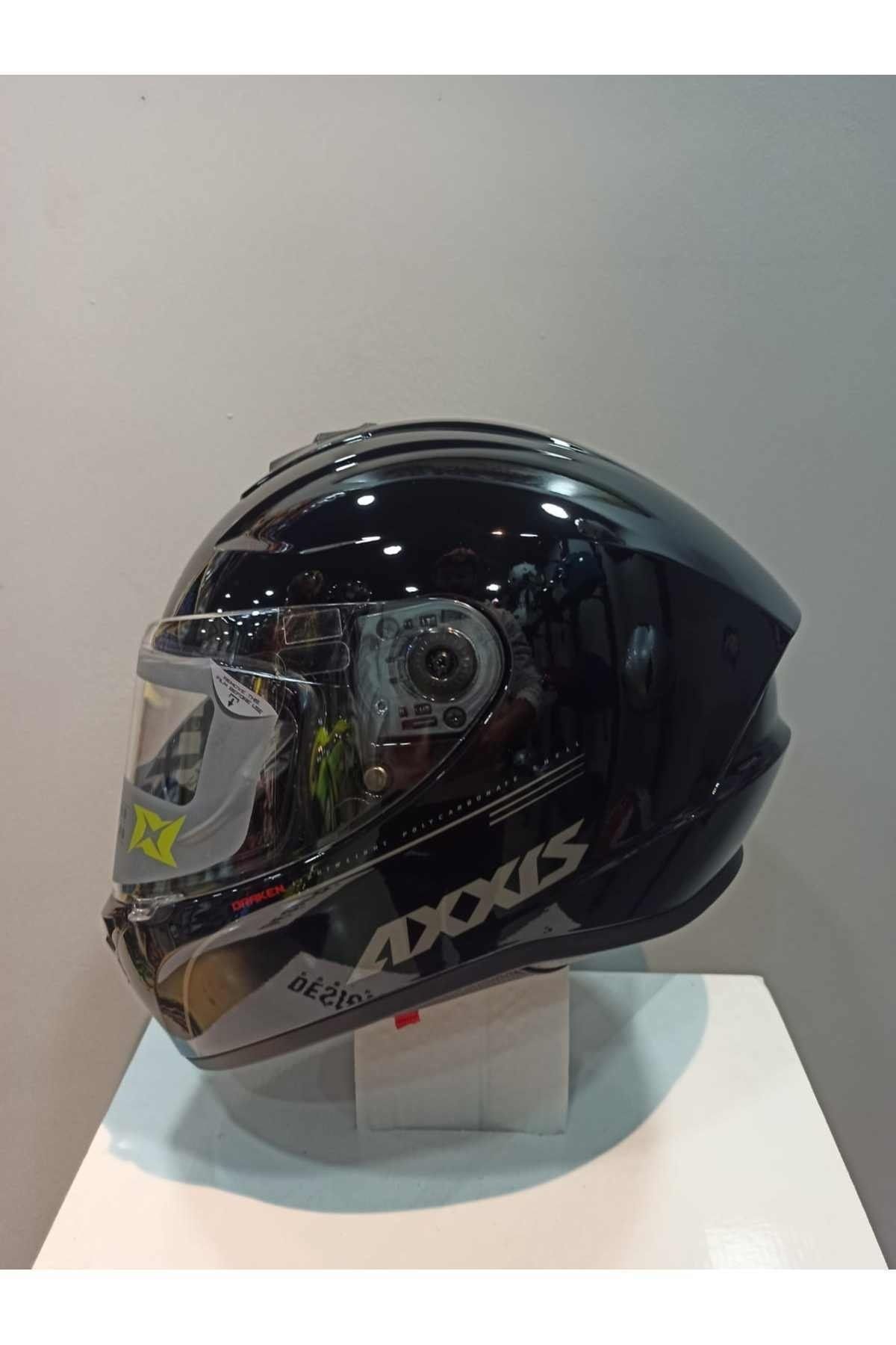 Axxis Draken Solid Parlak Siyah Full Face Kask